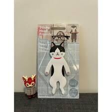 STICKY HOOK FRIENDS!  動物造型可彎曲多功能掛鉤貼 - 黑白貓