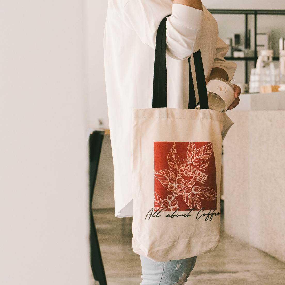 達文西品牌托特包 | 咖啡花款