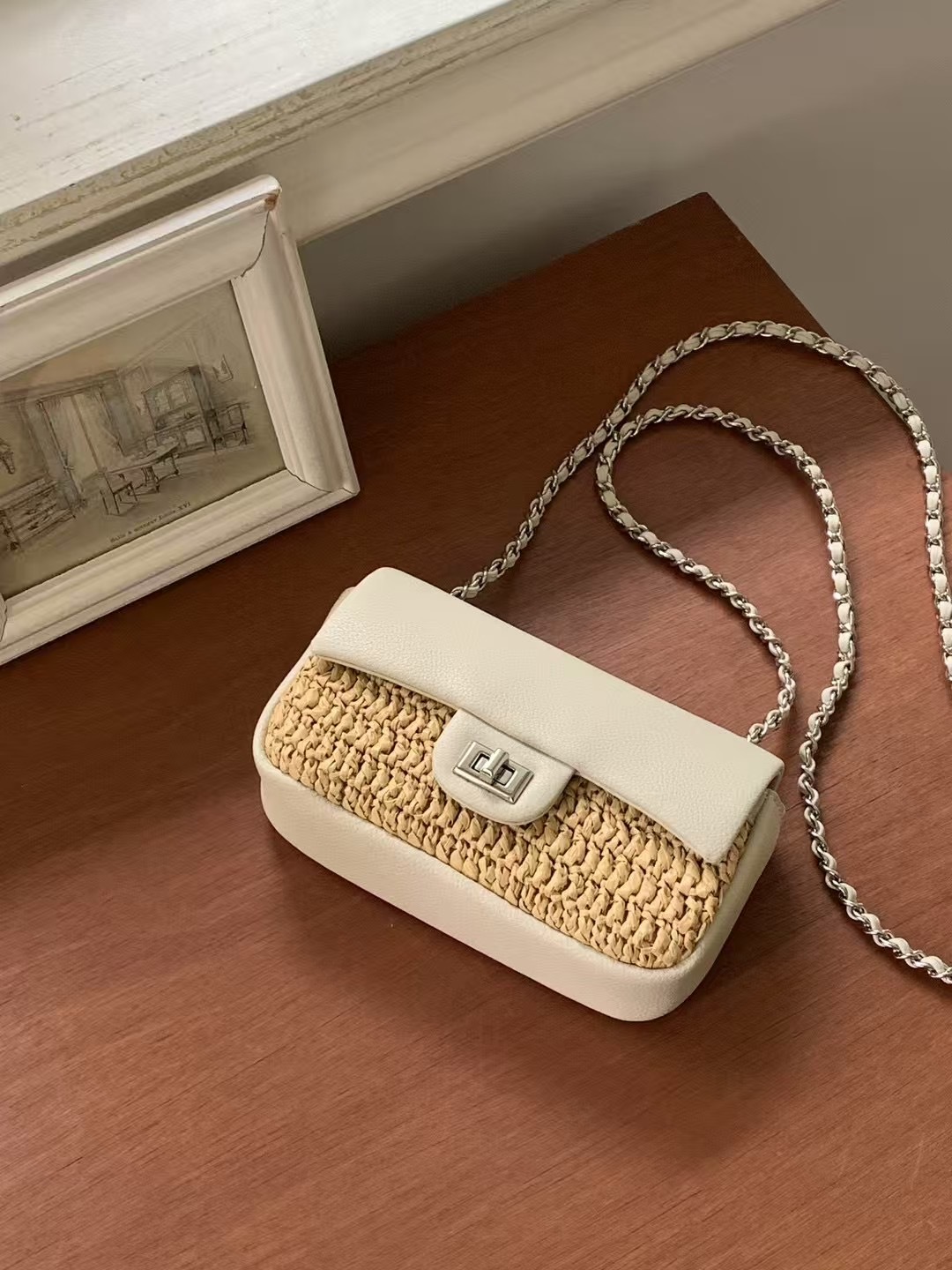 ♥︎ Coco Raffia mini Flip bag