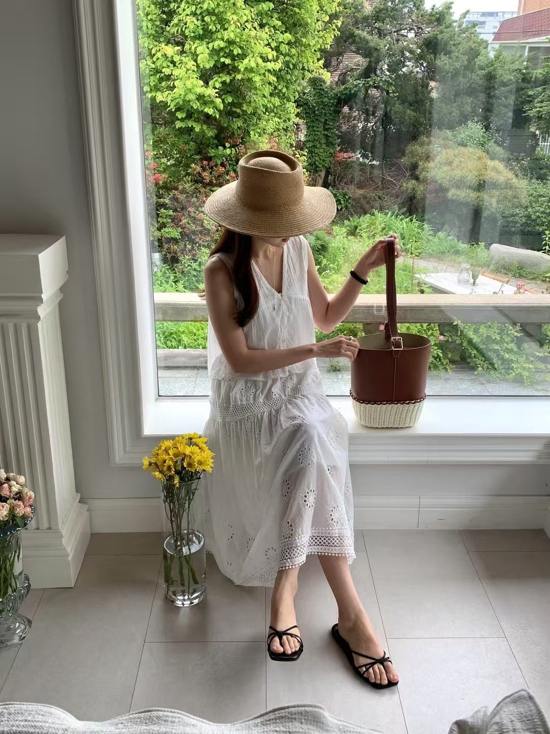 ♥︎藤織牛皮bucket 小手袋