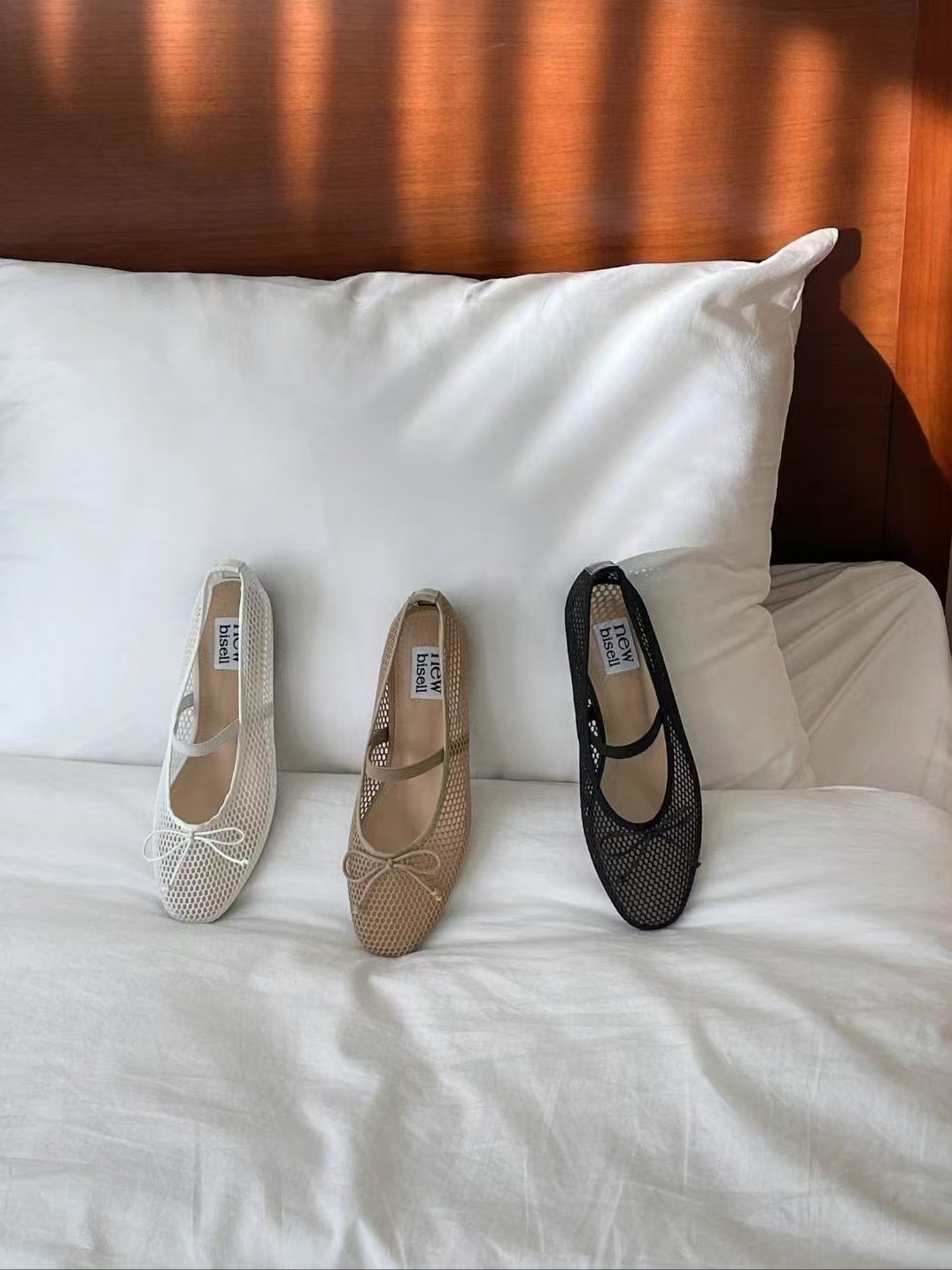 Fishnet Mesh Maryjane Flats