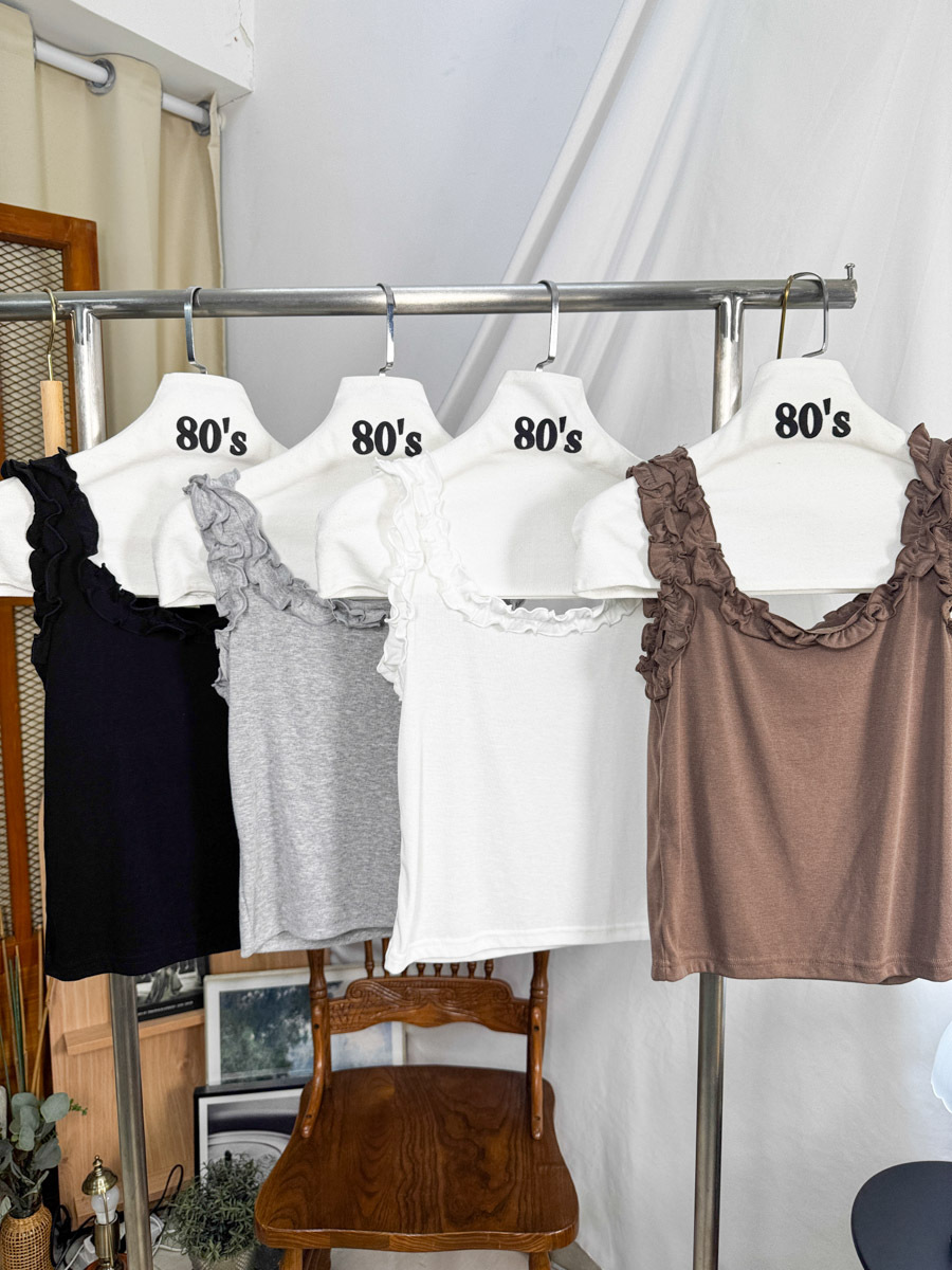 【5折起 Summer Sale】RUFFLES 吊帶小背心【 膊12" /胸 26"-33" /長 18.5" 】 【不設退換】【因SUMMER SALE訂單較多，需要7-10個工作天才安排出貨】