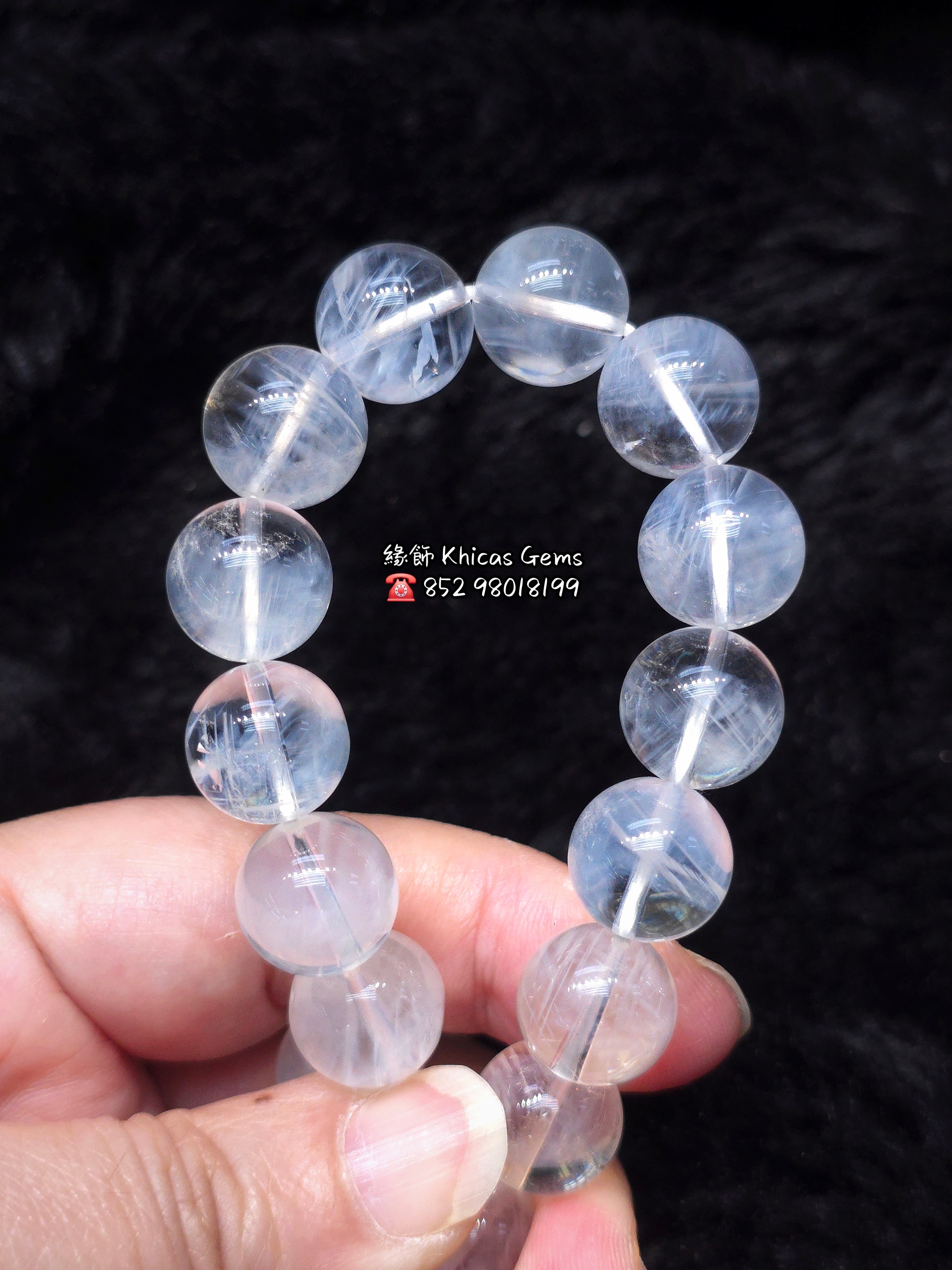 天然藍針水晶手鏈12-12.5mm