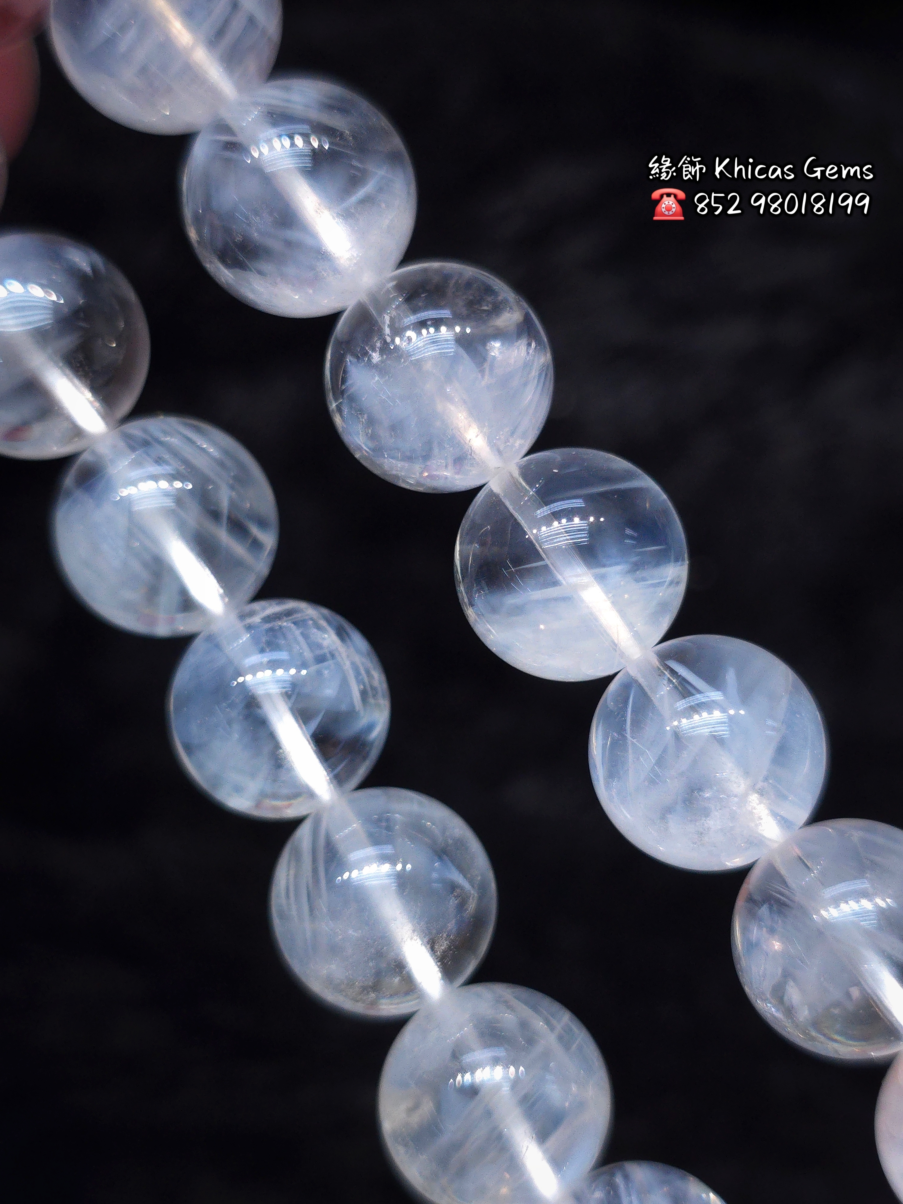 天然藍針水晶手鏈12-12.5mm