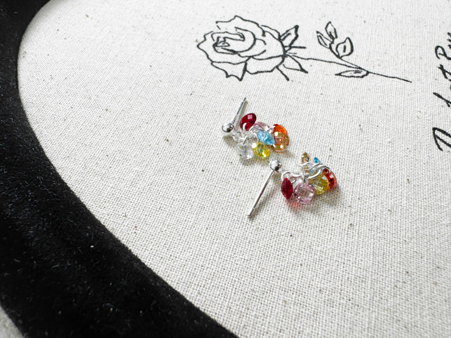 【SALE SALE SALE🔥】 彩色"小提子 925純銀耳環 【不設退換】