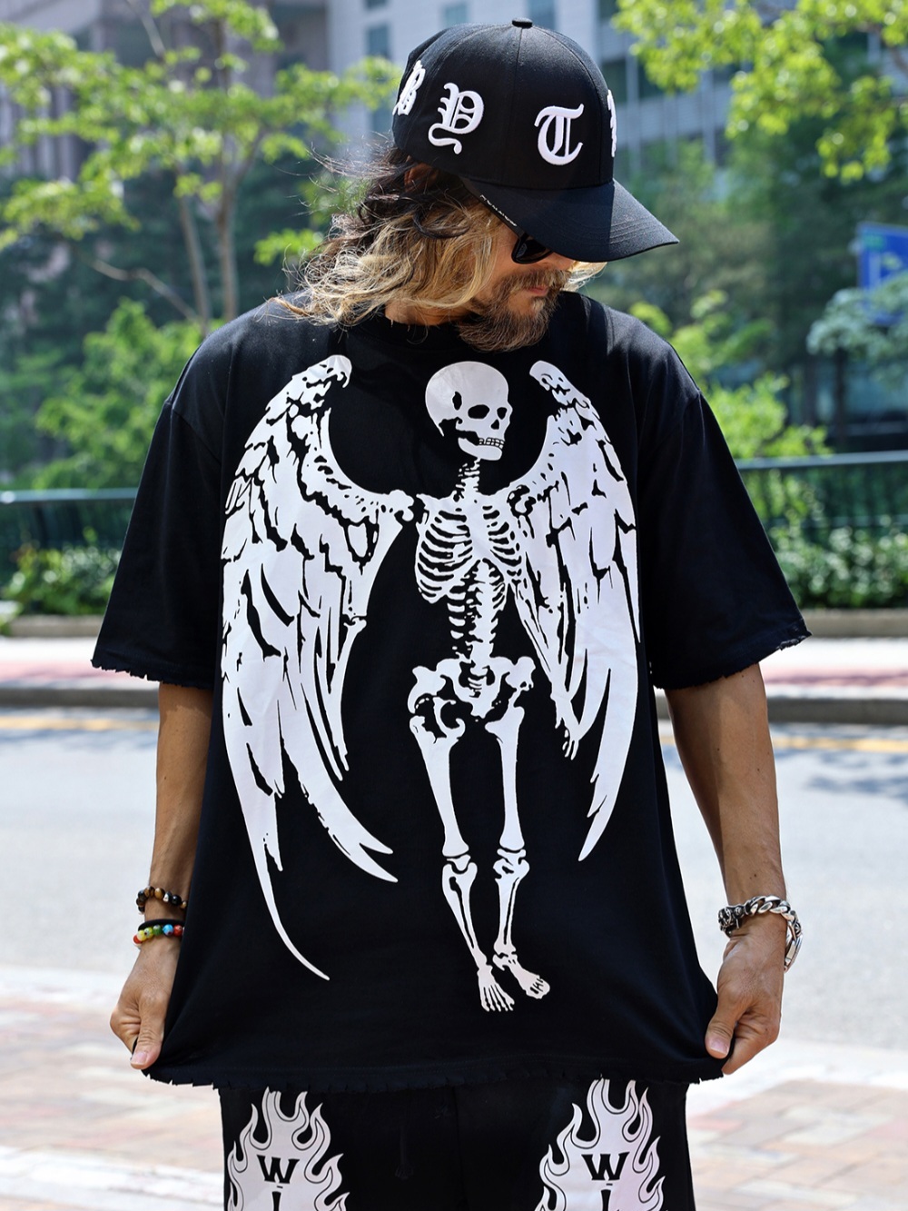 骷髏天使剪裁短袖T卹