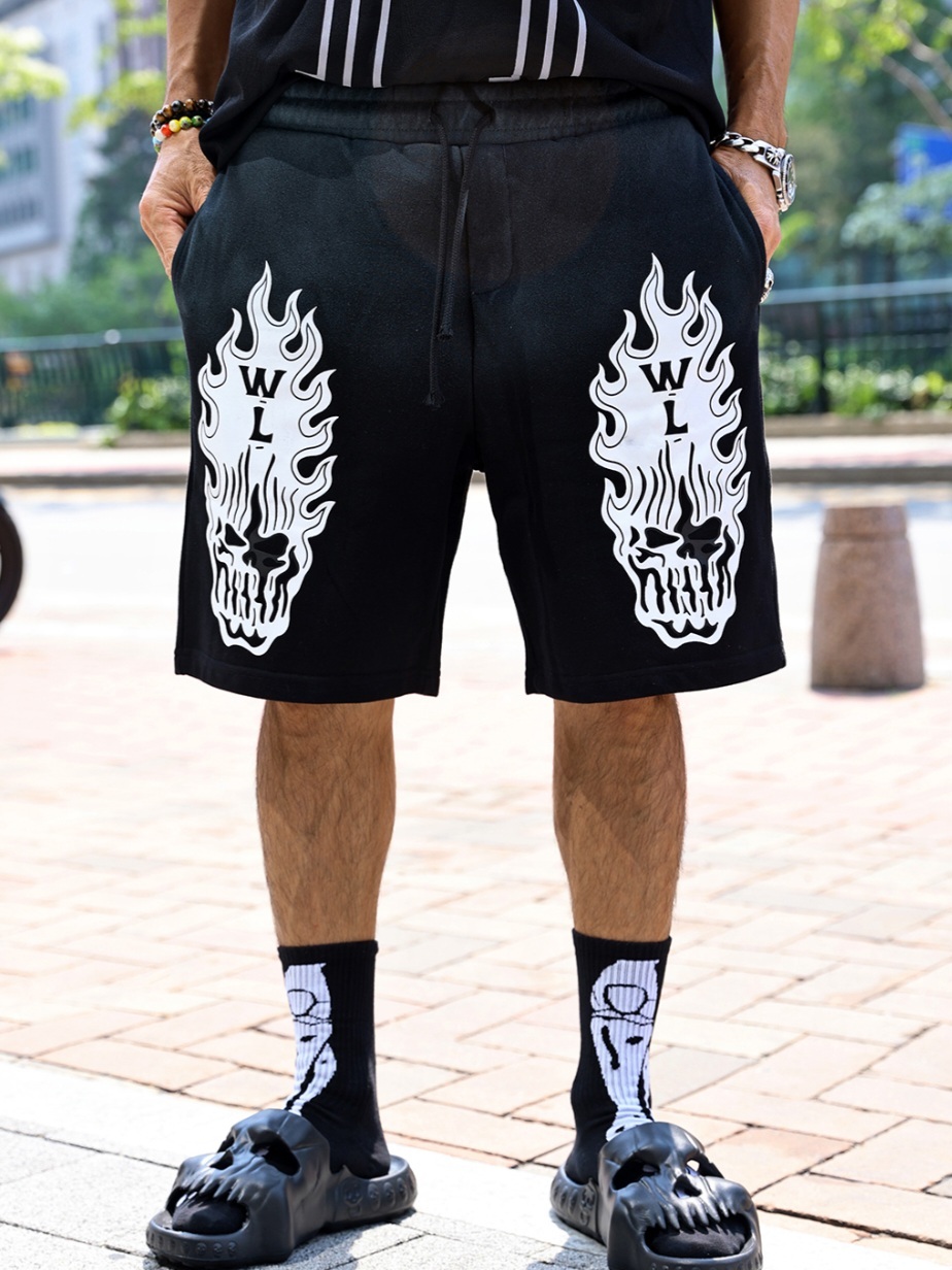 火焰骷髏水洗短褲