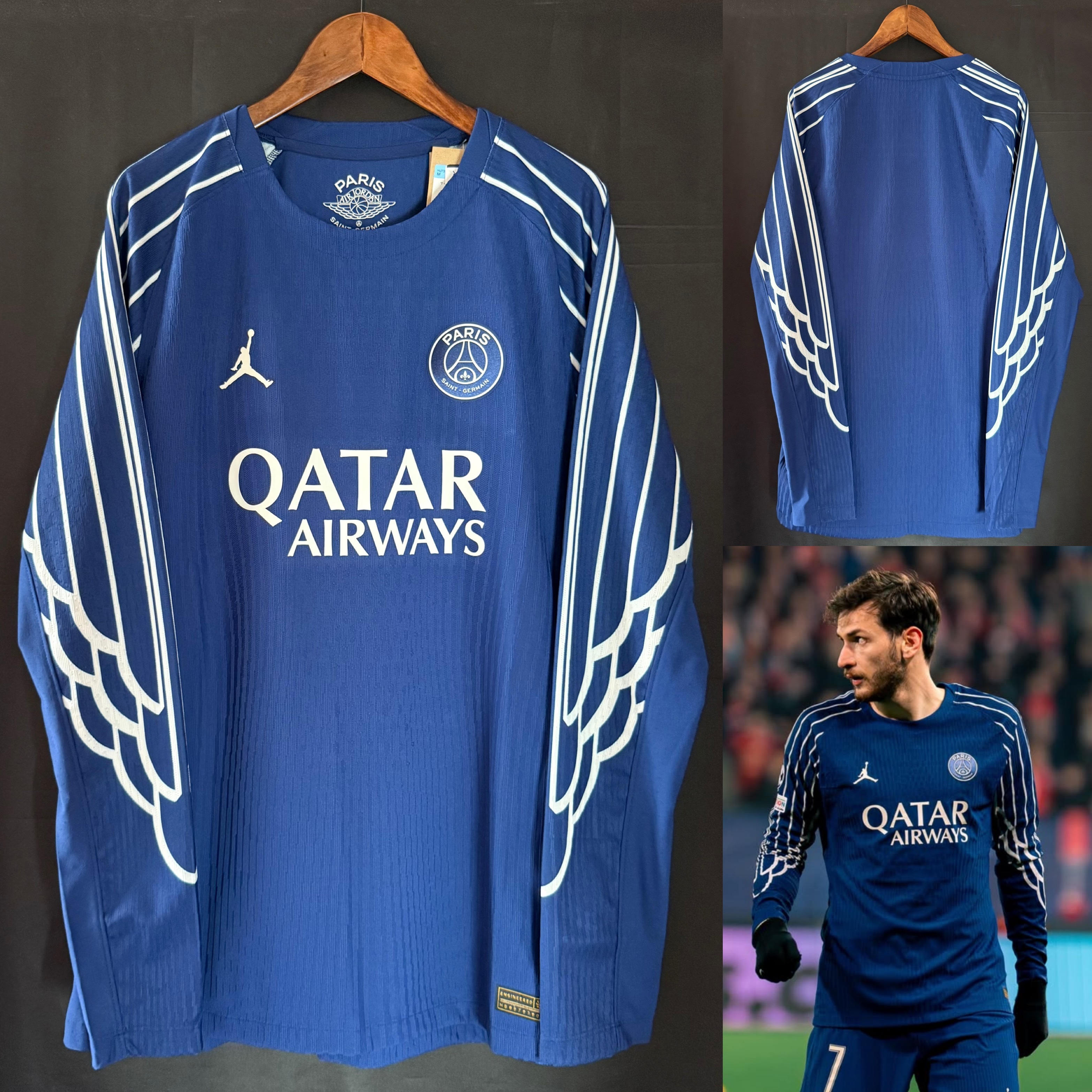 (BNWT) PSG Paris Saint Germain 2024-2025 Nike x Jordan L/S Fourth Authentic Player Shirt