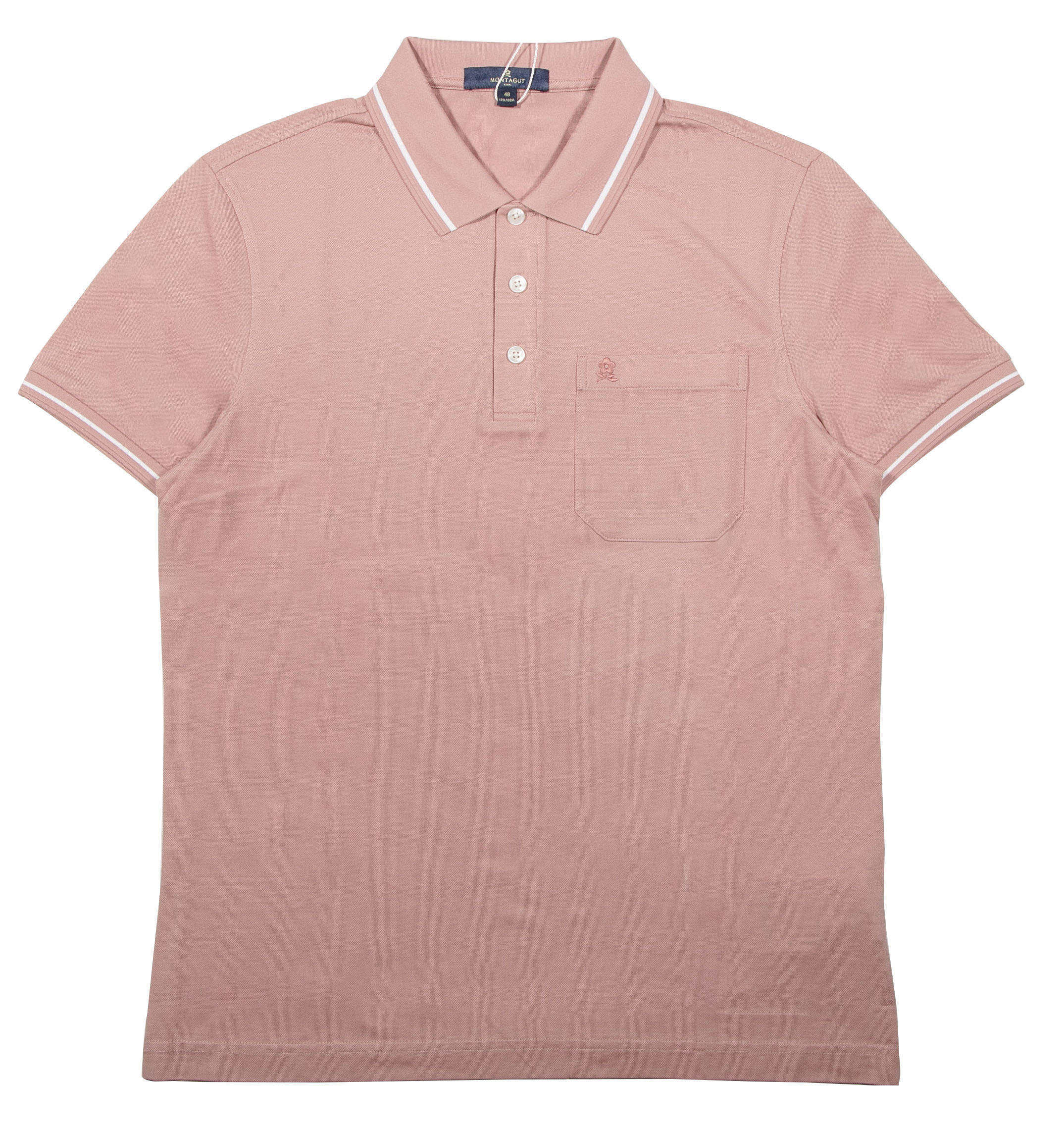 Montagut - 男士 純色口袋短袖翻領Polo