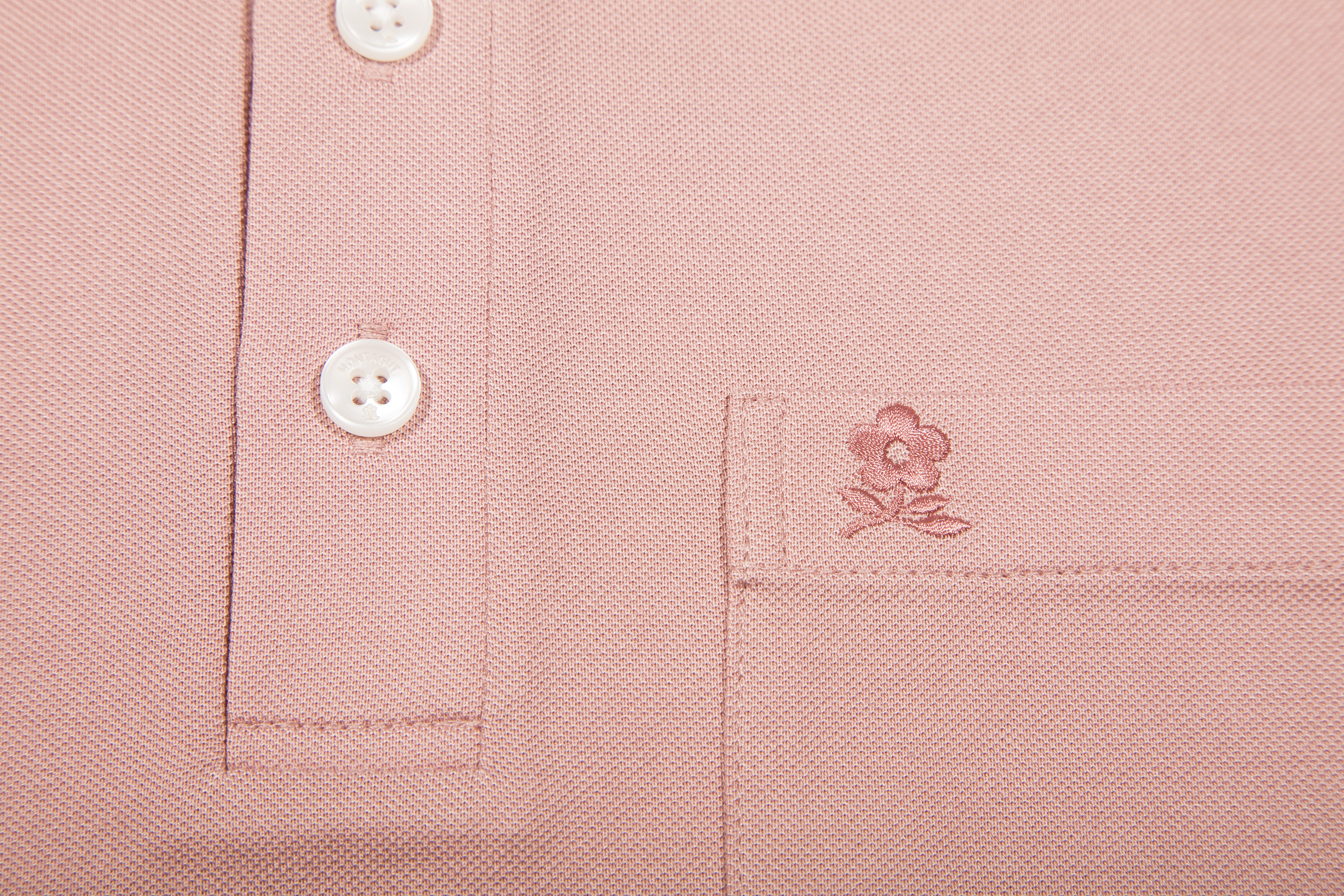 Montagut - 男士 純色口袋短袖翻領Polo