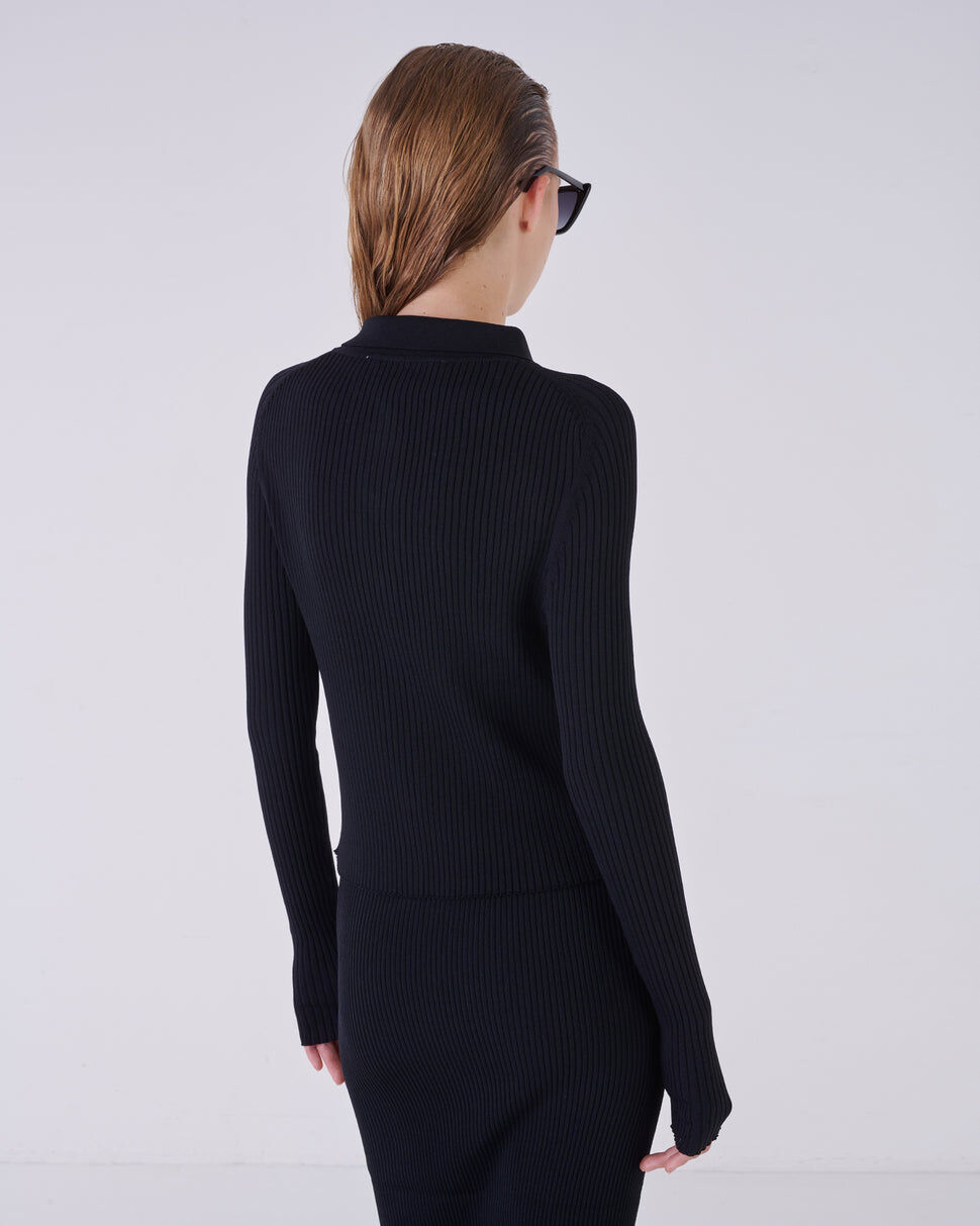 【Silvian Heach】坑條襯衫領針織