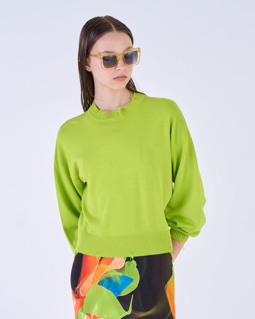 【Silvian Heach】性感挖洞短袖針織