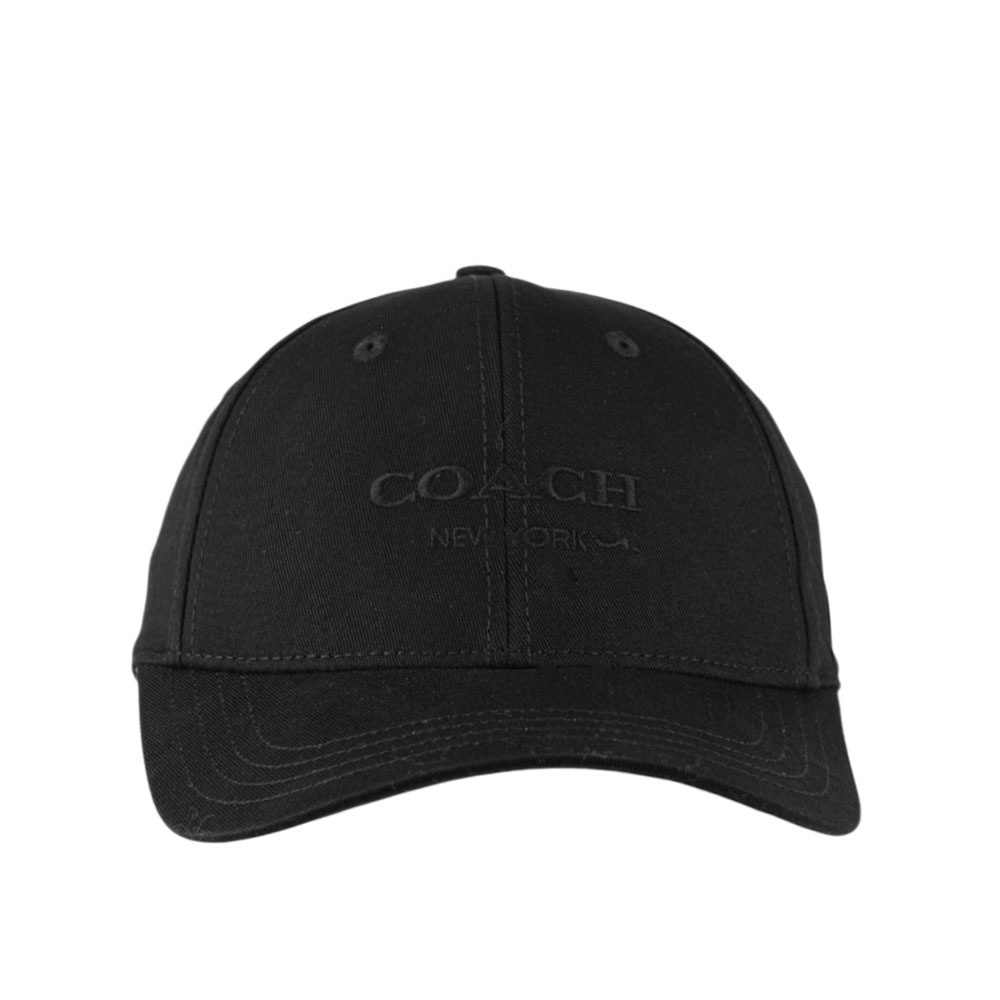 【COACH】刺繡標誌棉質棒球帽 XS-S / M-L (黑色) CAA64 BLK