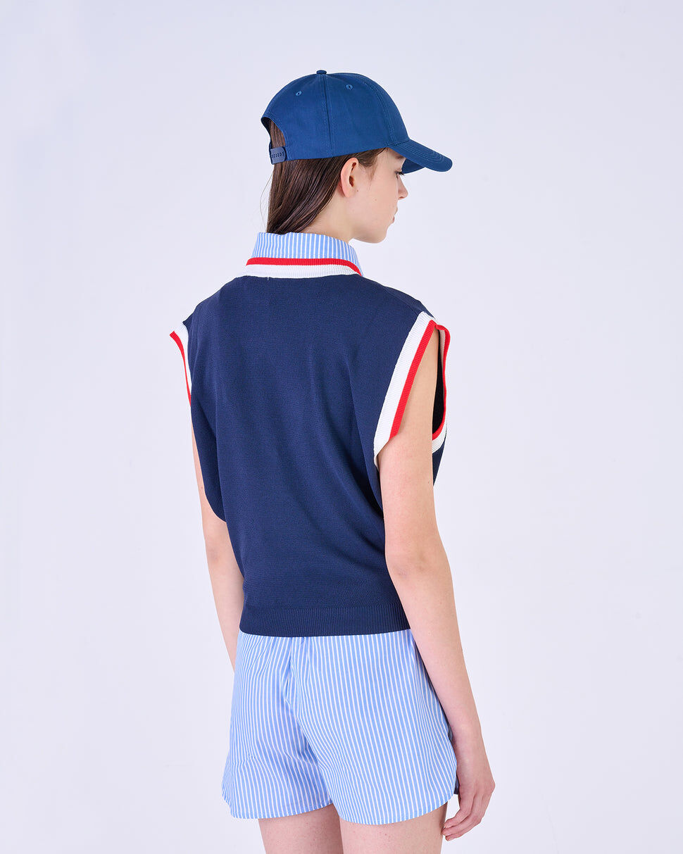 【Silvian Heach】大V滾邊針織上衣