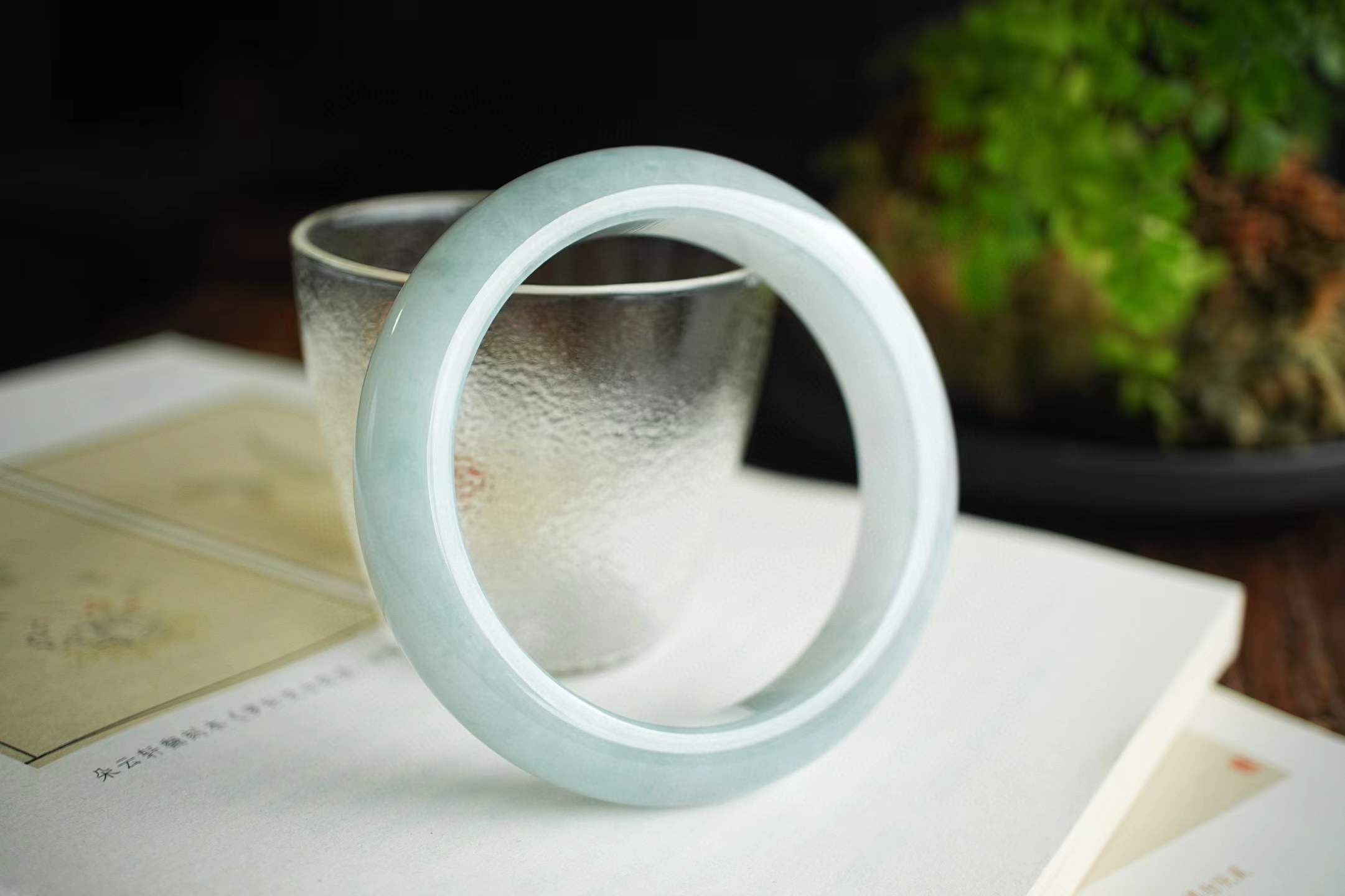 冰種翡翠正圈手鐲,天然翡翠A玉, 緬甸玉, Jade, Jadeite