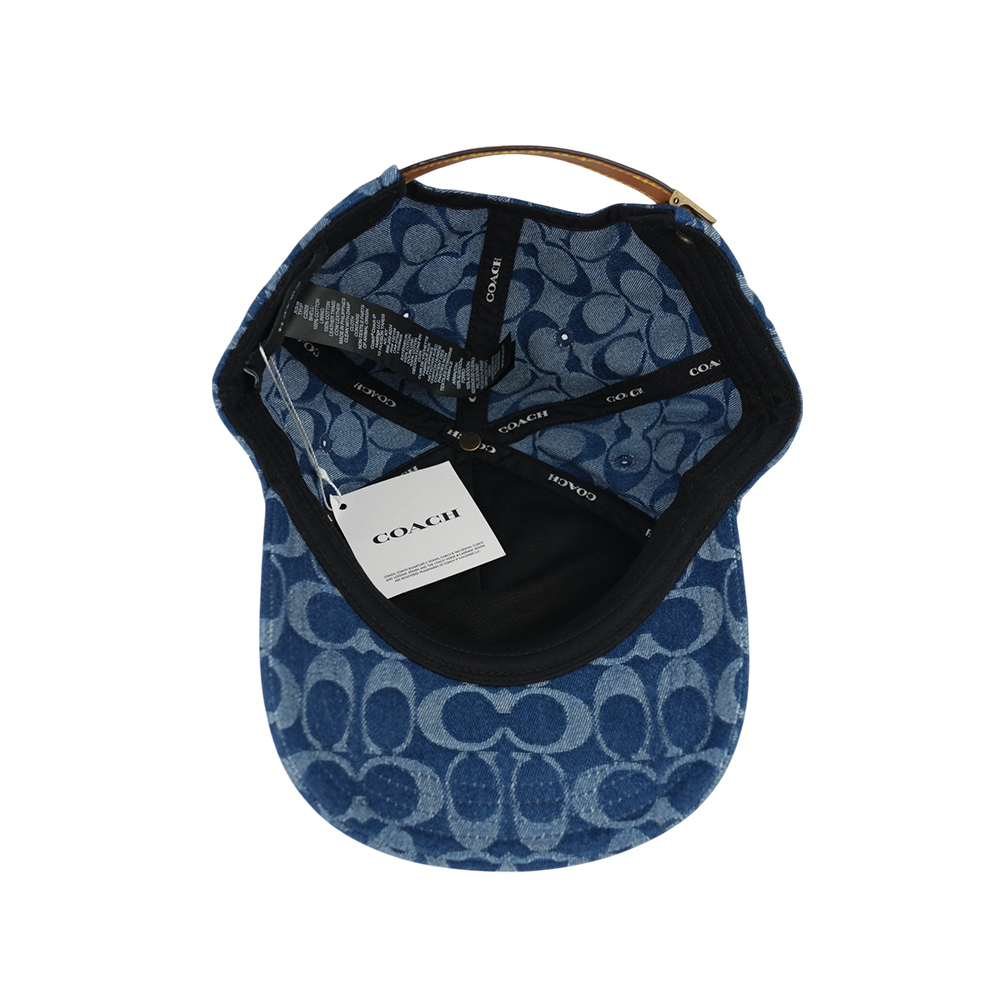 【COACH】滿版CC Logo 棉質牛仔棒球帽 M/L (單寧藍) CZ925 DEN