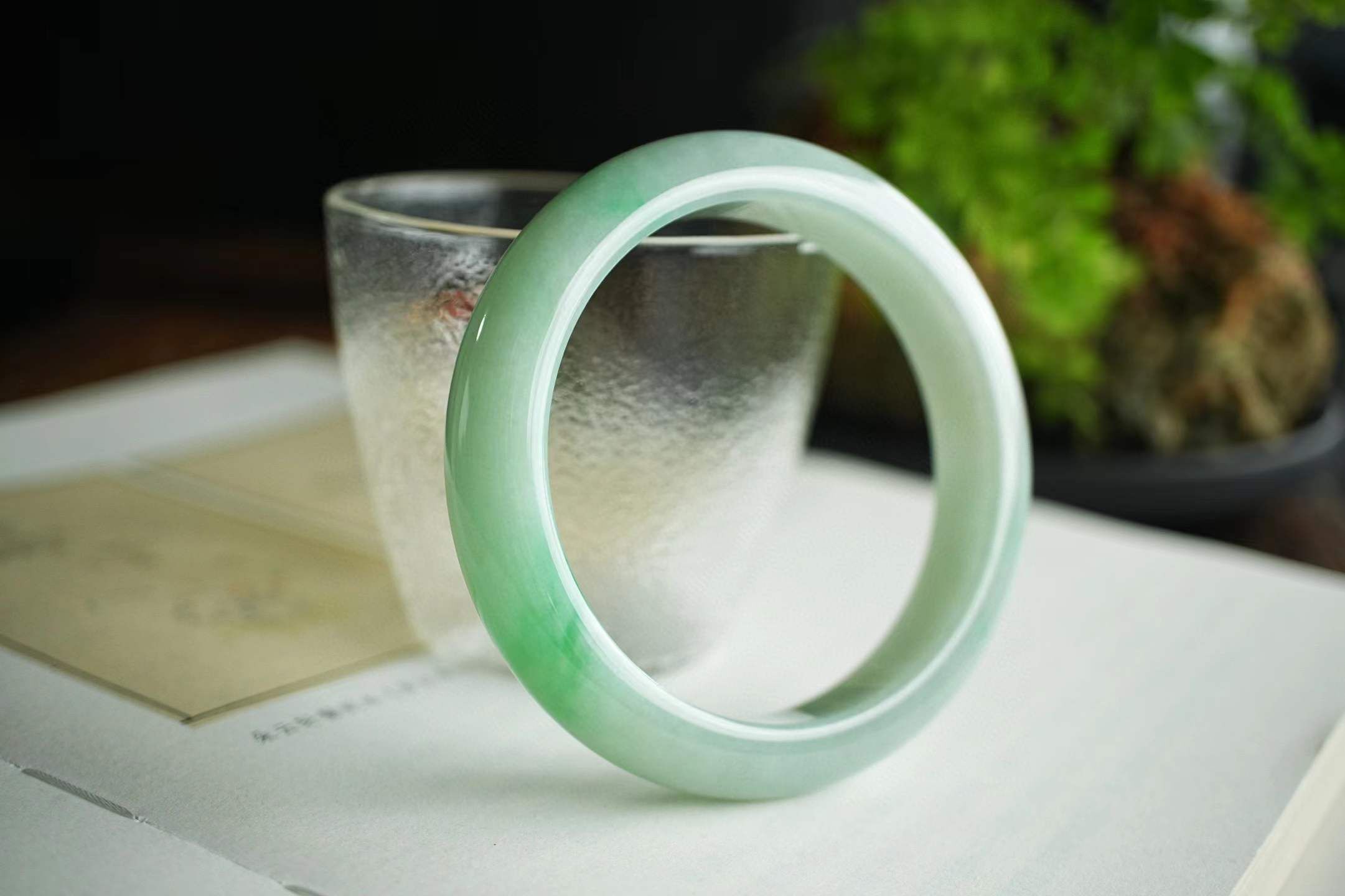 冰飄綠翡翠正圈手鐲,天然翡翠A玉, 緬甸玉, Jade, Jadeite