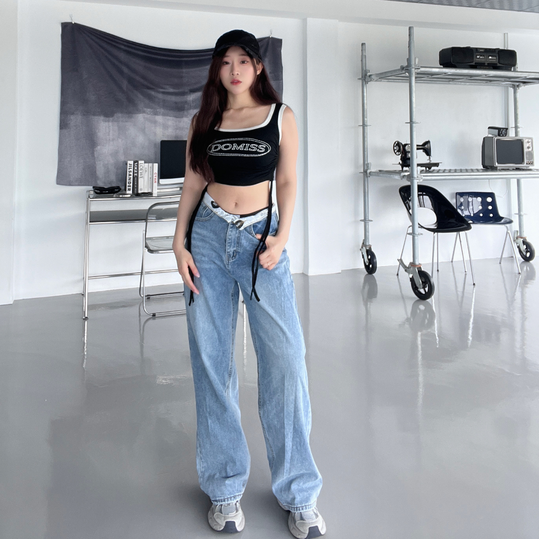 【兩穿式褲口】DOMISS自信生活感實穿-牛仔長褲 牛仔褲 (現貨)