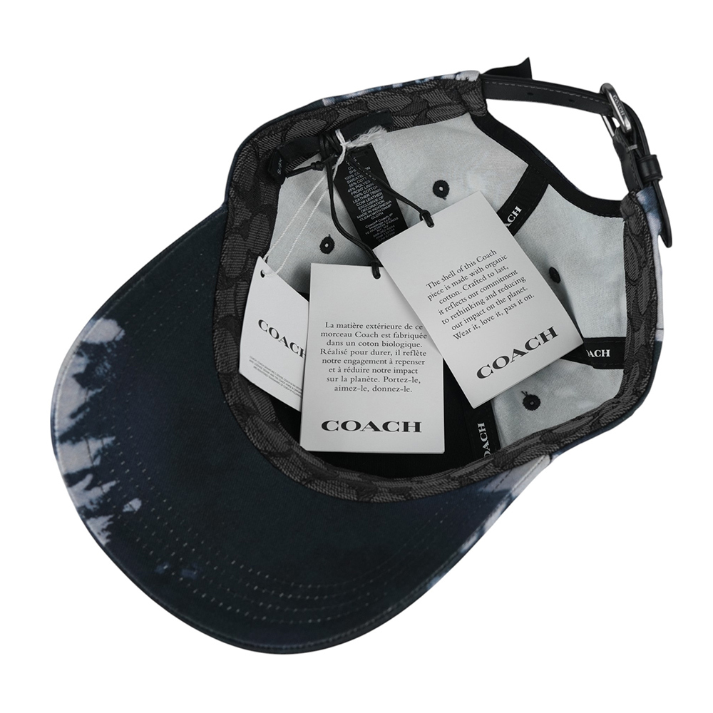 【COACH】渲染設計棉質棒球帽 M/L (藍色) CV528 BLU