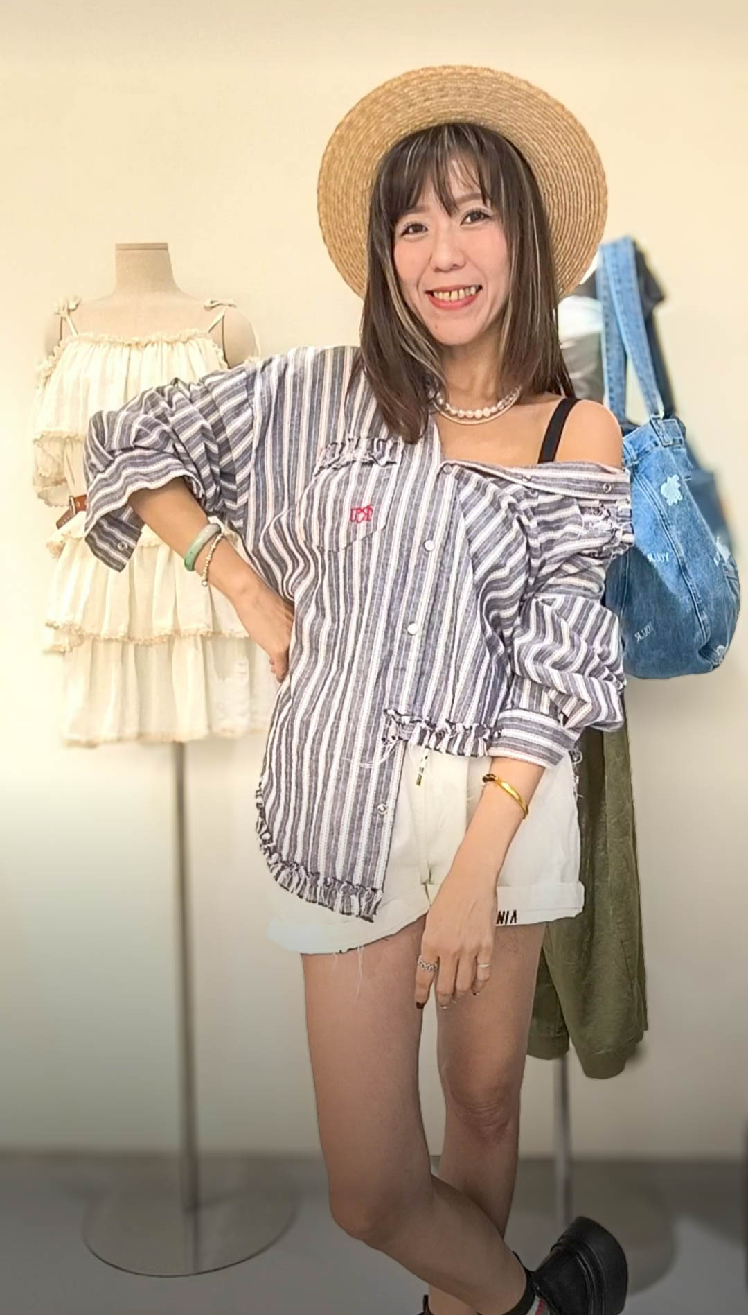 📢PM_K4516  ▶️條文襯衫 👉B:126cm L:71cm👈