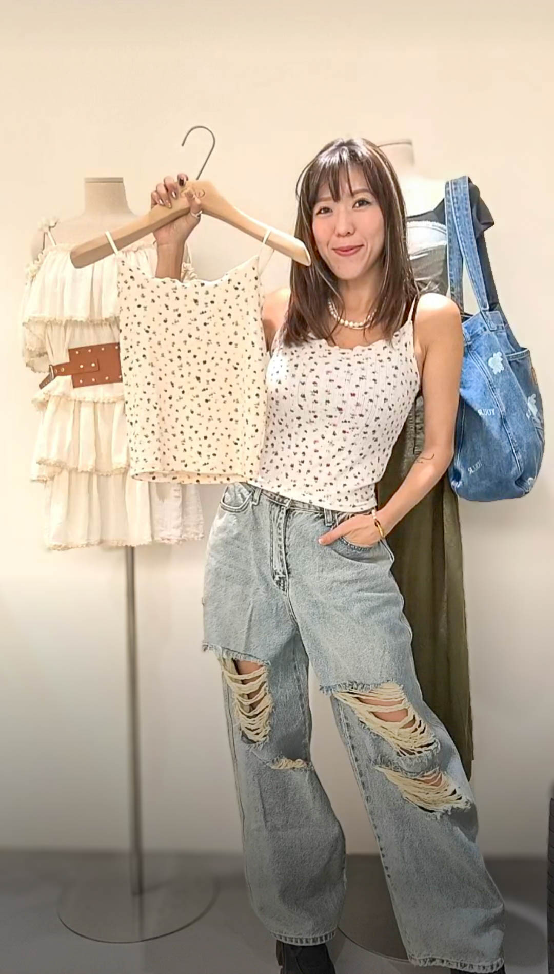 📢PM_K4530  ▶️小碎花背心 👉Free size B:cm L:cm👈