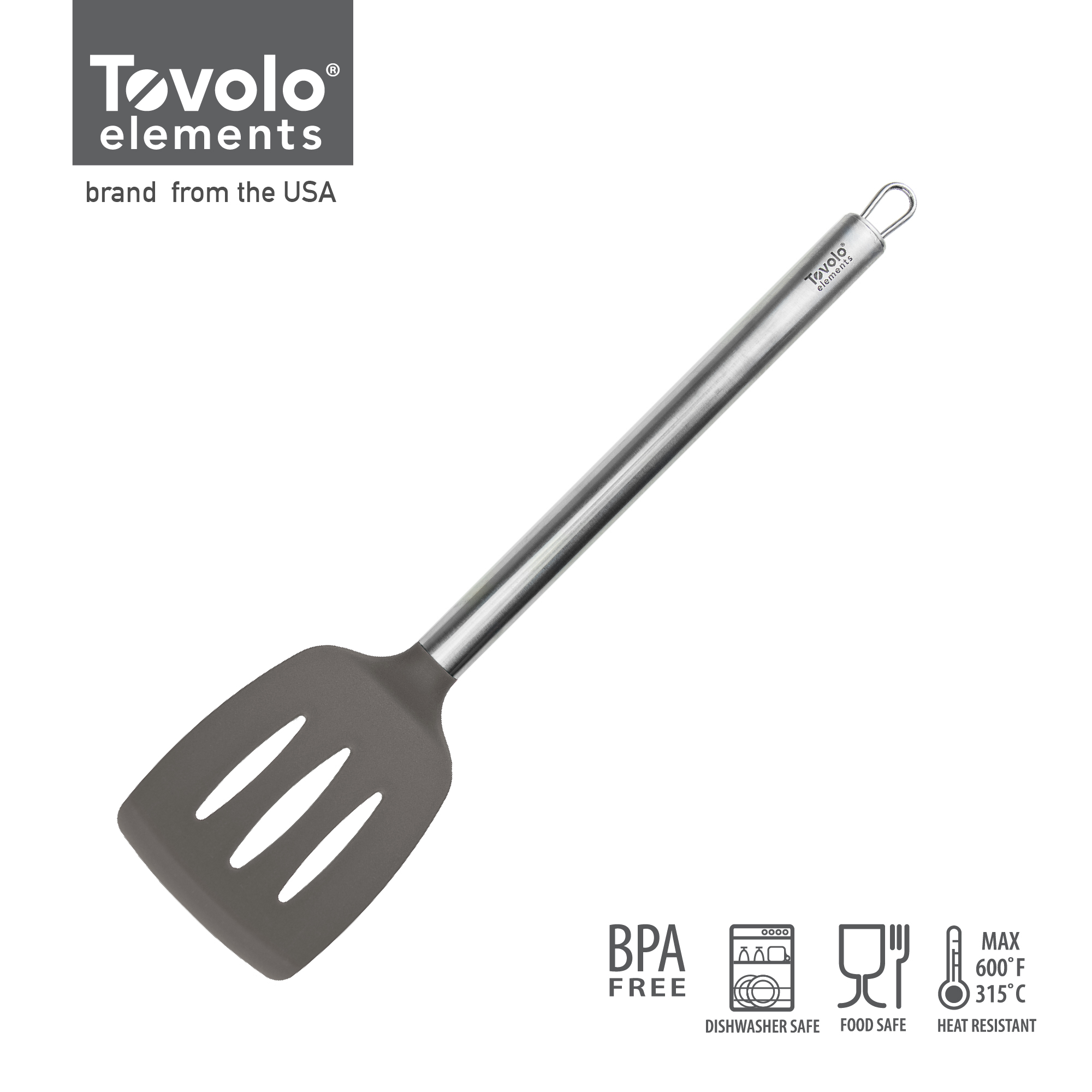 TOVOLO 可掛式不銹鋼手柄矽膠鑊鏟