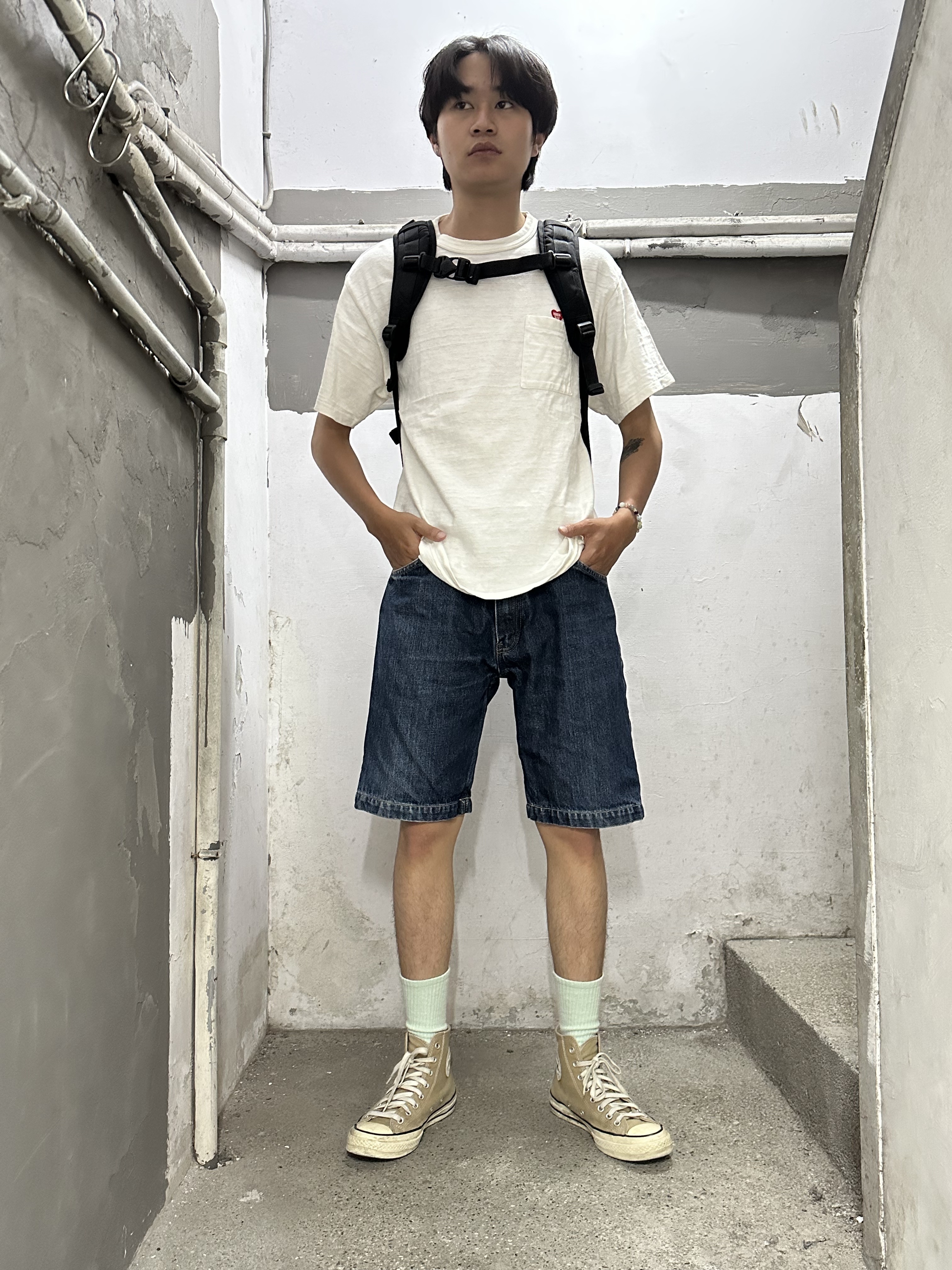 OLD APE(A BATHING APE)Denim Short Made in Japan