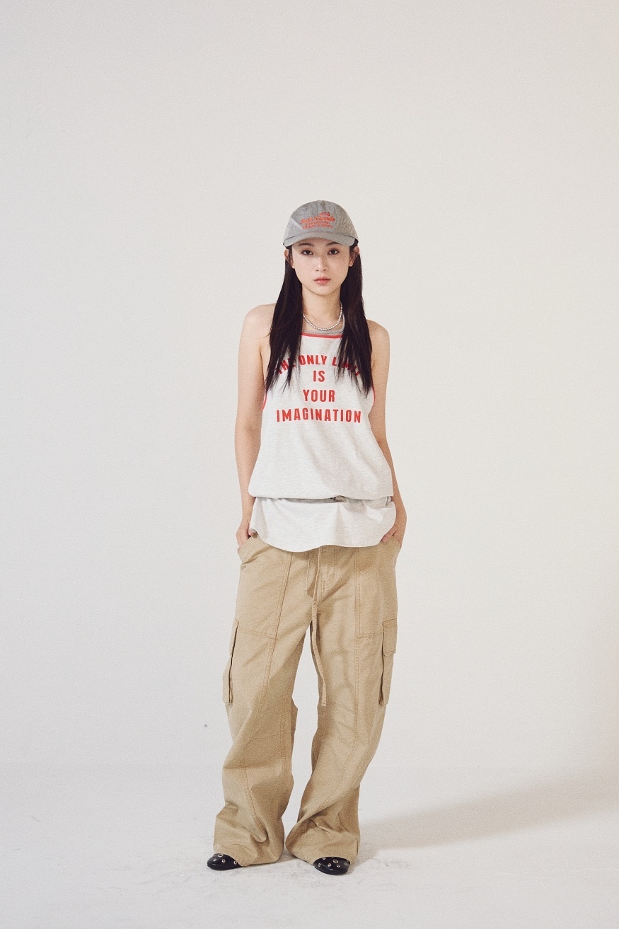 美式滾邊掛脖背心