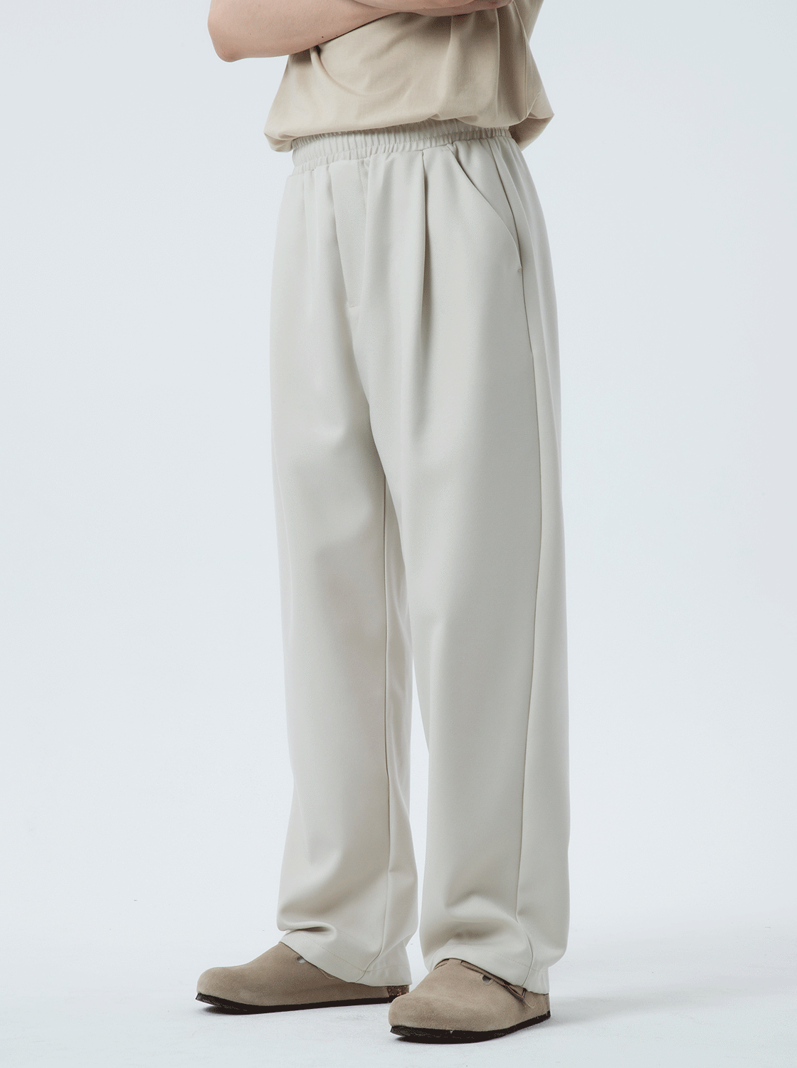 【期間限定】斜紋抽繩闊腿褲