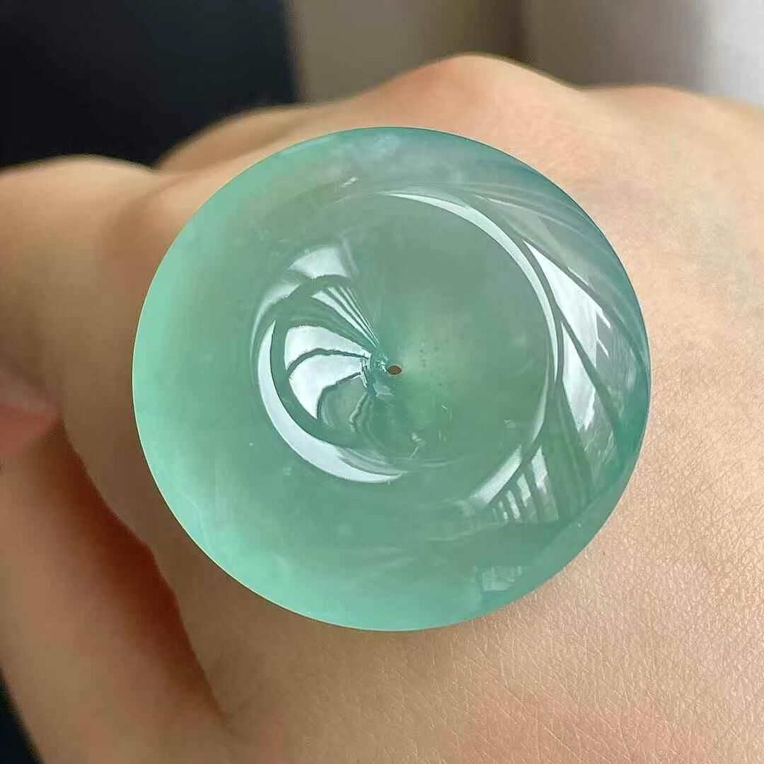 595572 翡翠冰種晴水平安扣吊墜 (30.3mm直徑)