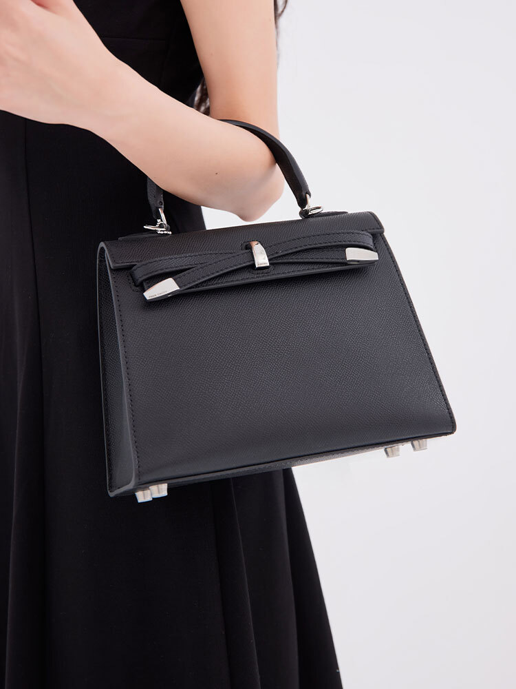 中型優雅真皮凱莉包