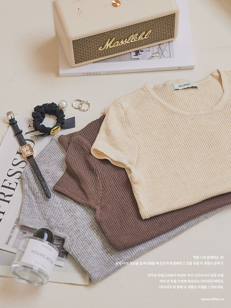 SALE500 圓領修身包袖針織上衣