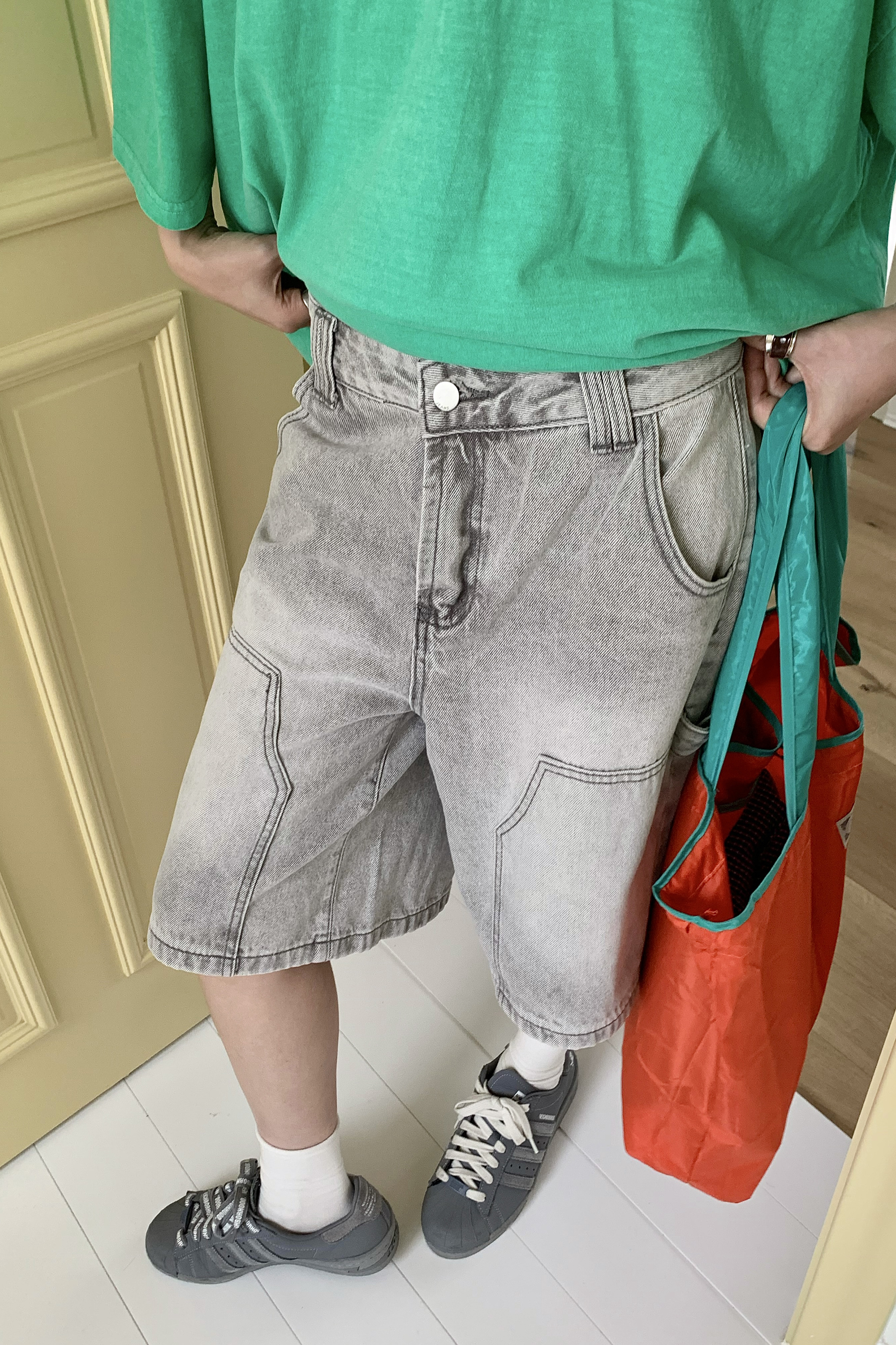 夏日淺刷色牛仔五分褲 2色