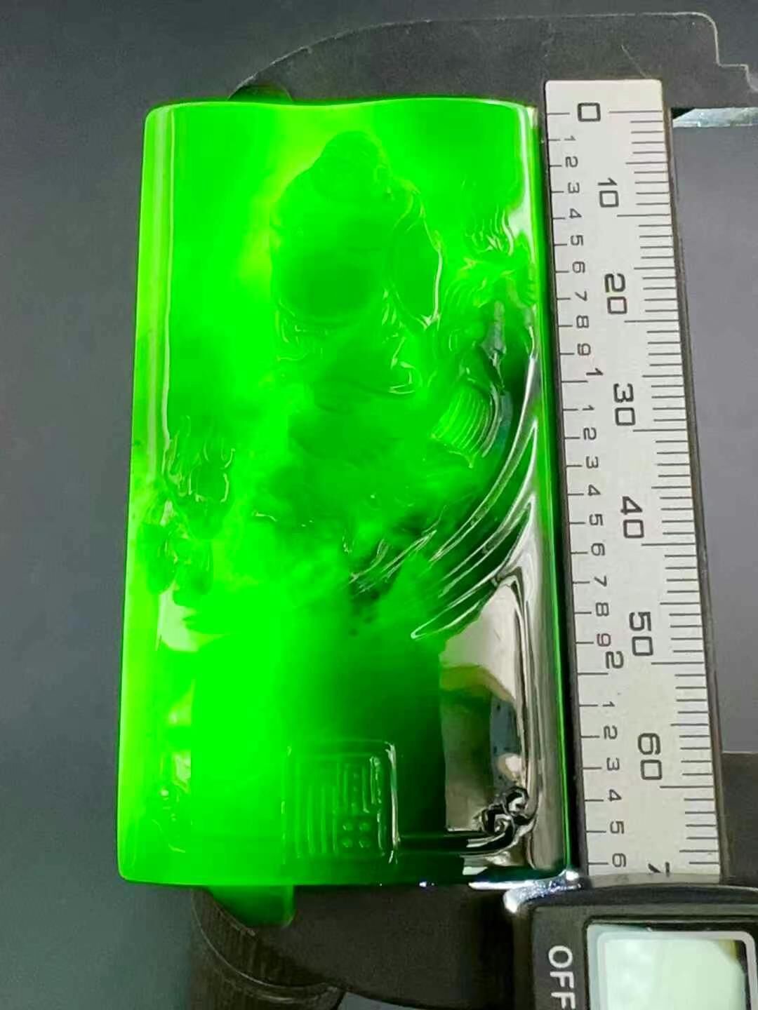 595949 翡翠墨翠神龍護主