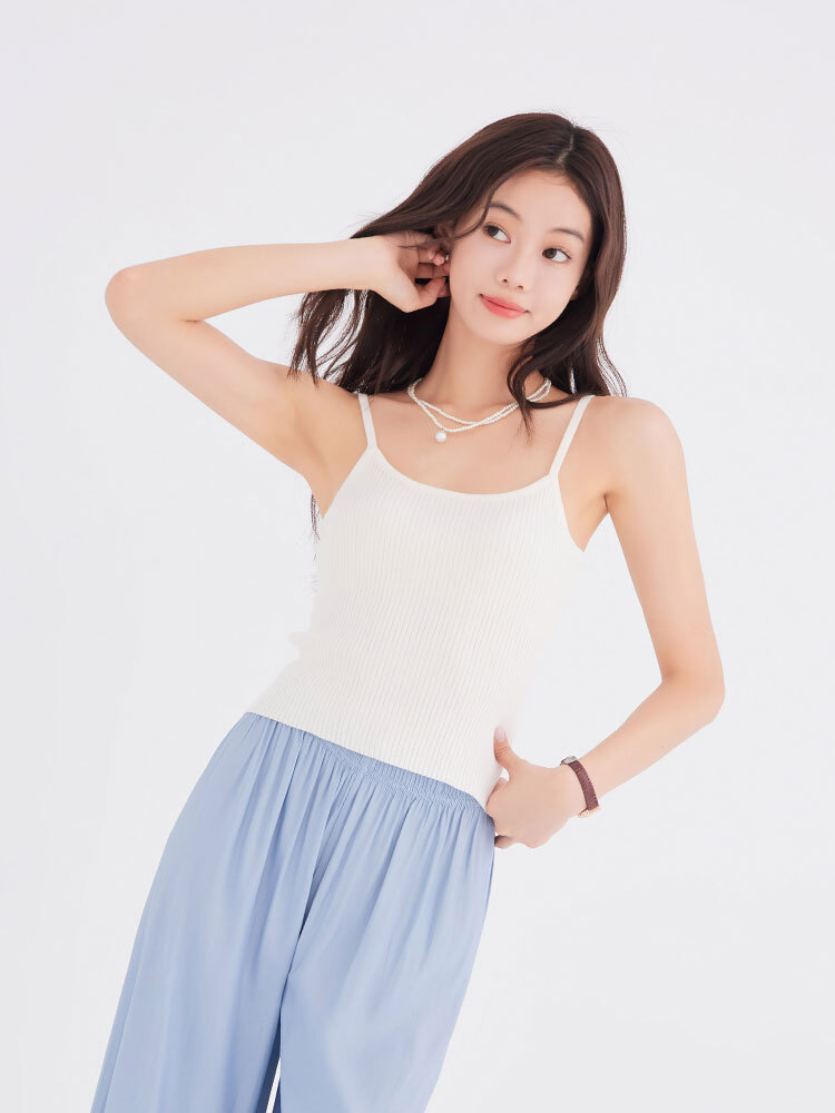 百搭彈力吊帶背心（16%亞麻）