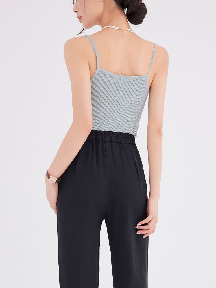 百搭彈力吊帶背心（16%亞麻）