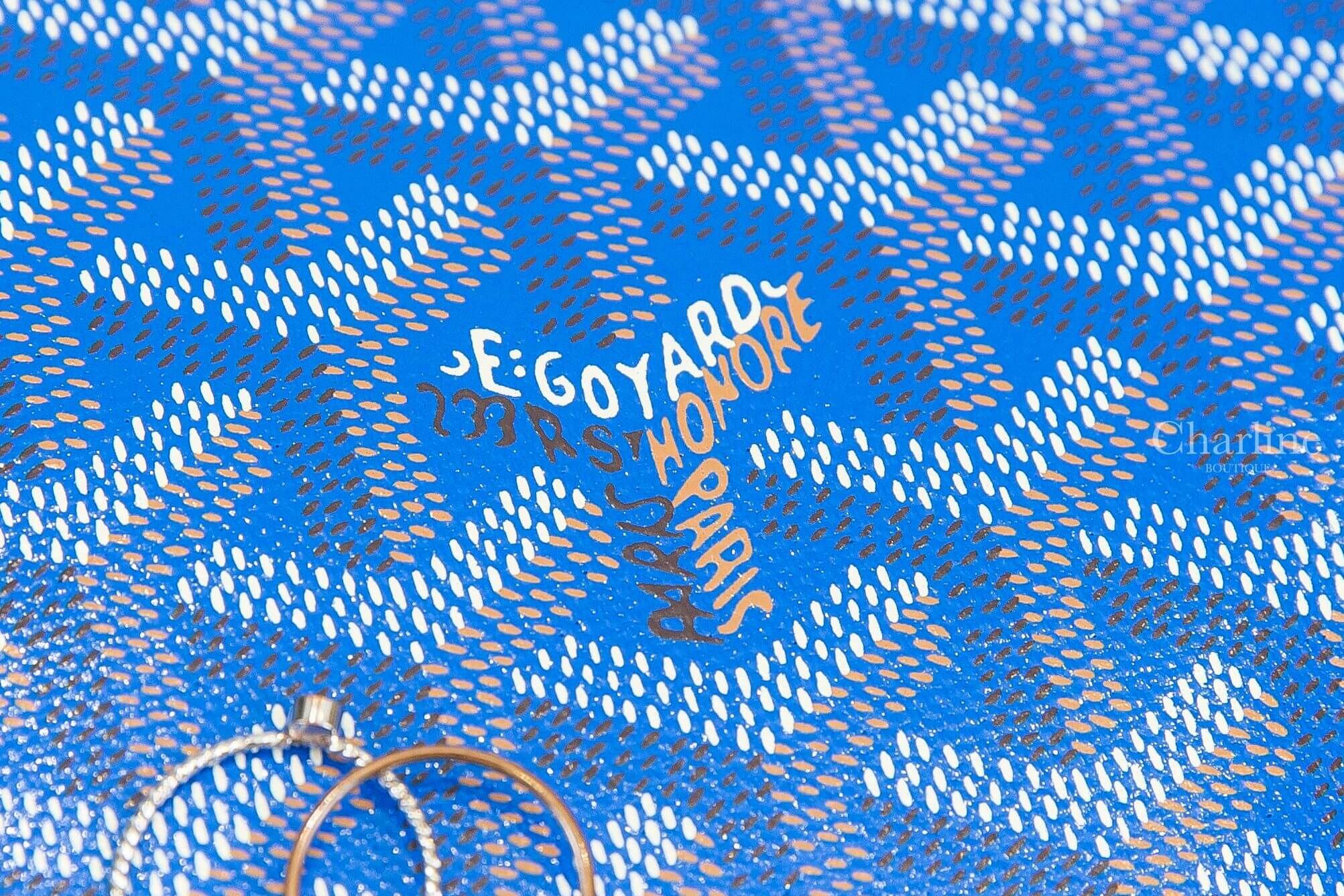 Goyard Vendôme Cosmetic Pouch 天空藍帆布小牛皮黃色內裡拉鍊化妝包