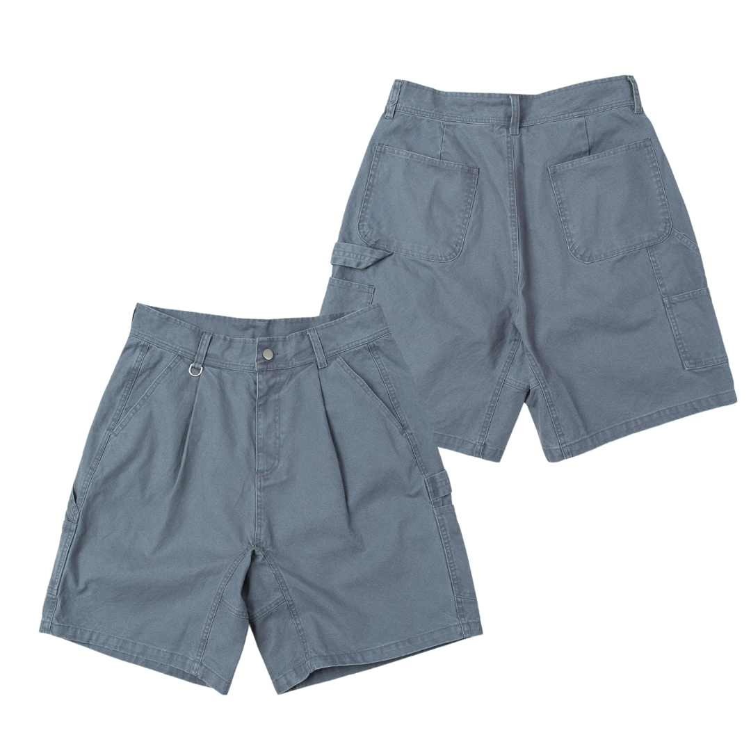 SALE- WIRE 重磅 畫家 工作 短褲 寬鬆版型 水洗仿舊 男生短褲【 FUZY 】- P202538