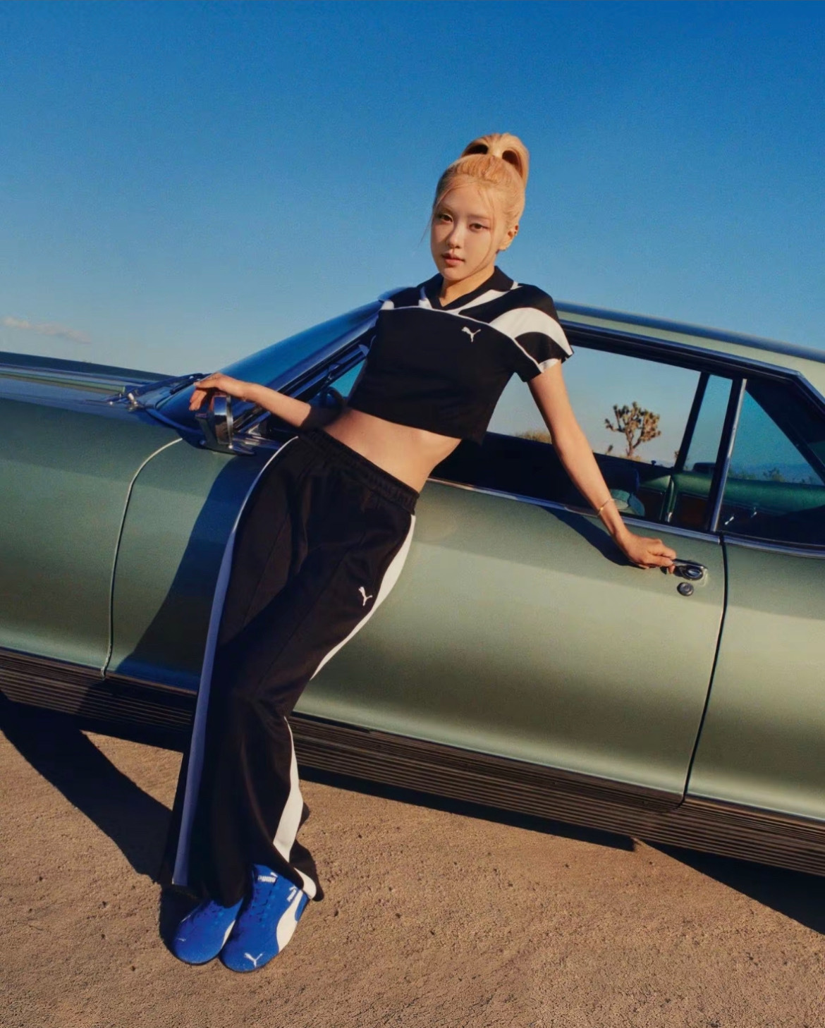 女款 PUMA T7 黑 ROSÉ 代言款 寬鬆 運動 休閒 寬褲 低腰 長褲【62980301】