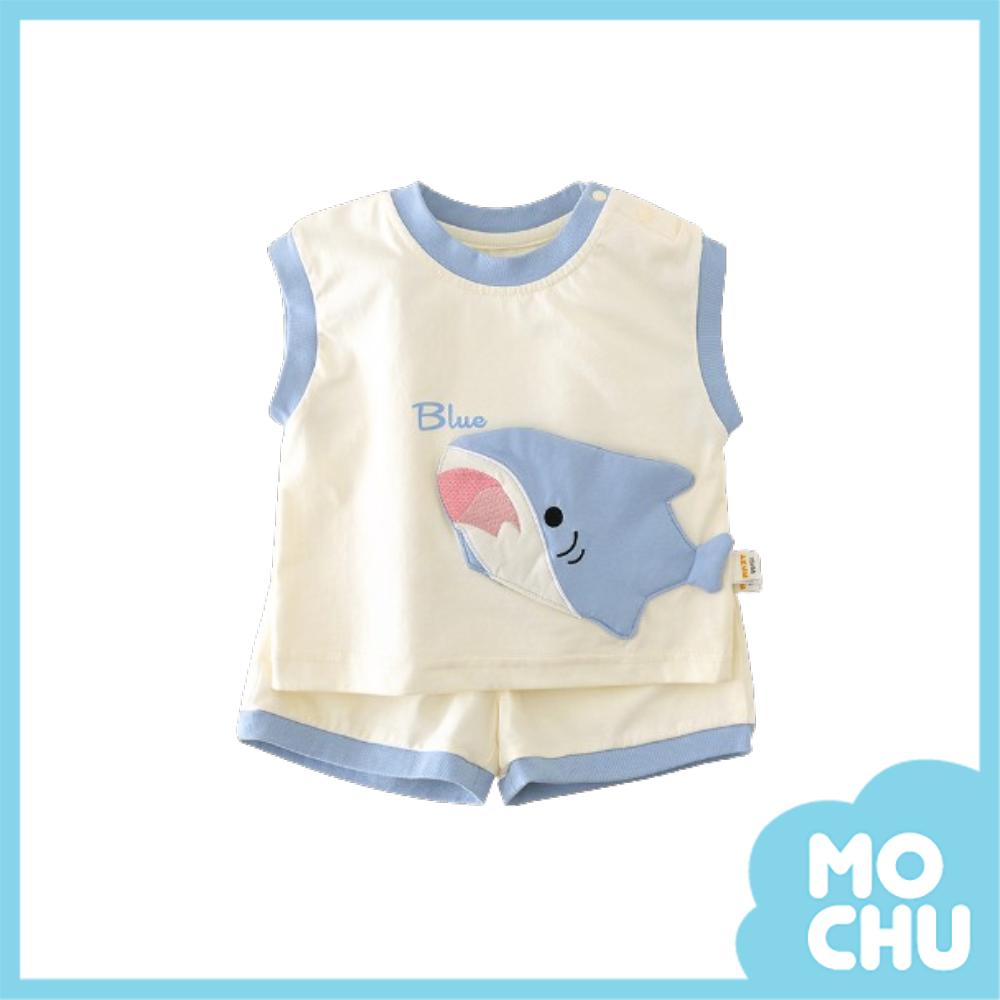害羞鯊魚無袖套裝(二色)
