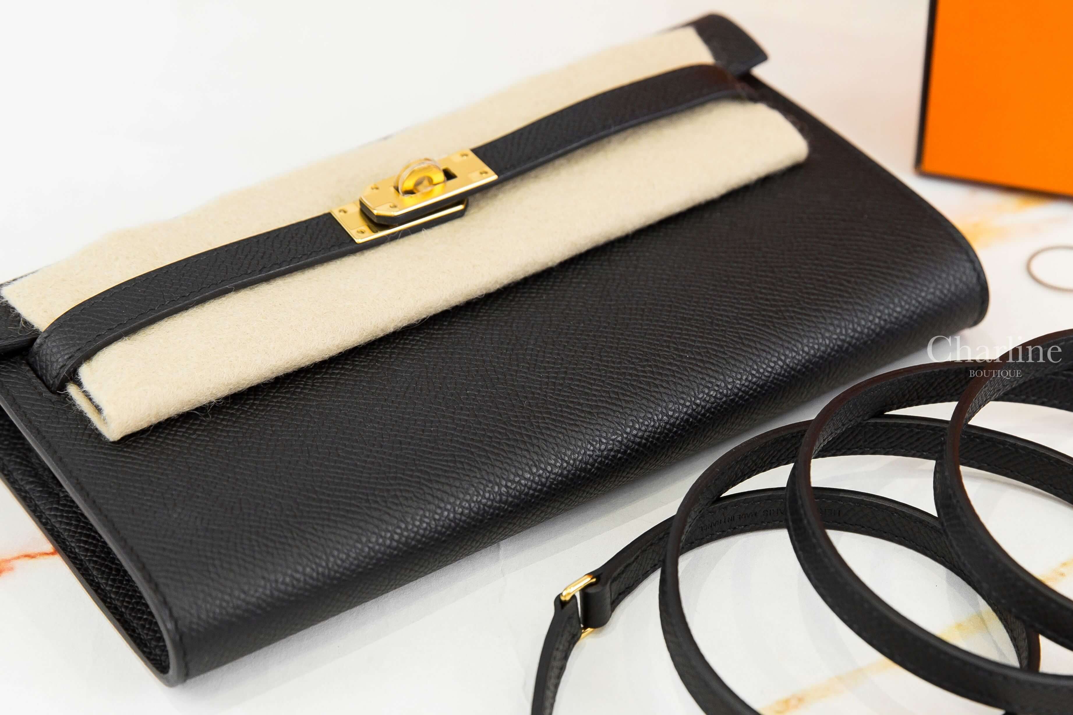 Hermès Kelly Classique To Go Wallet 89 Noir Epsom 黑色金釦凱莉肩背包-Charline Boutique 精品代購