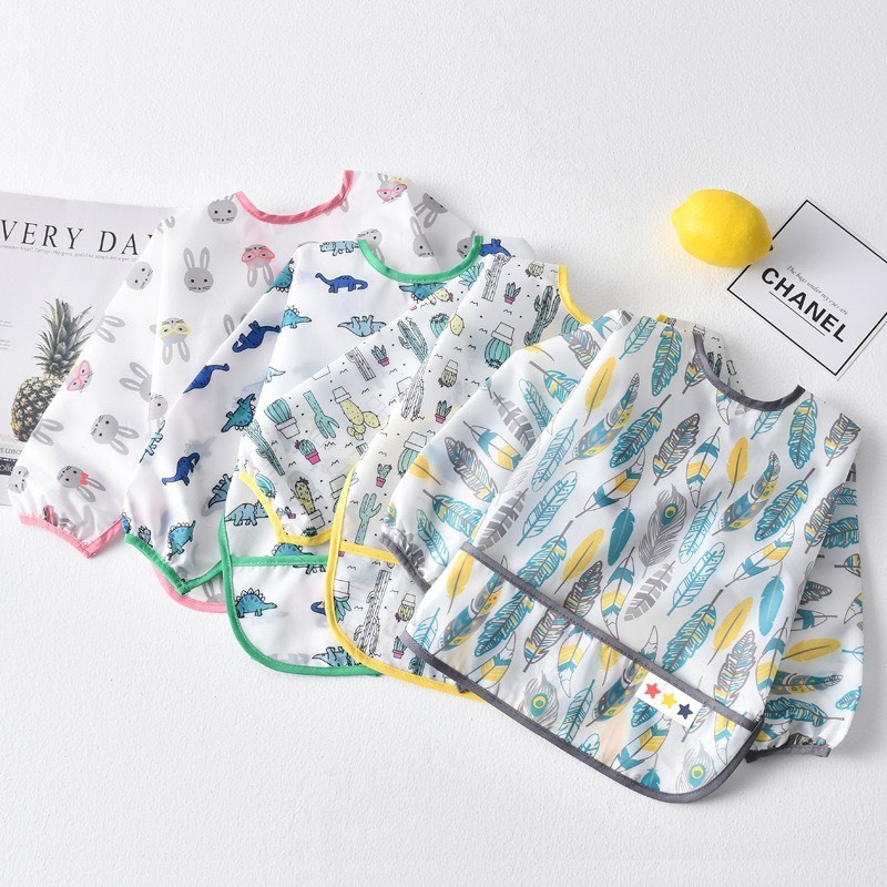 繽紛長袖防水圍兜