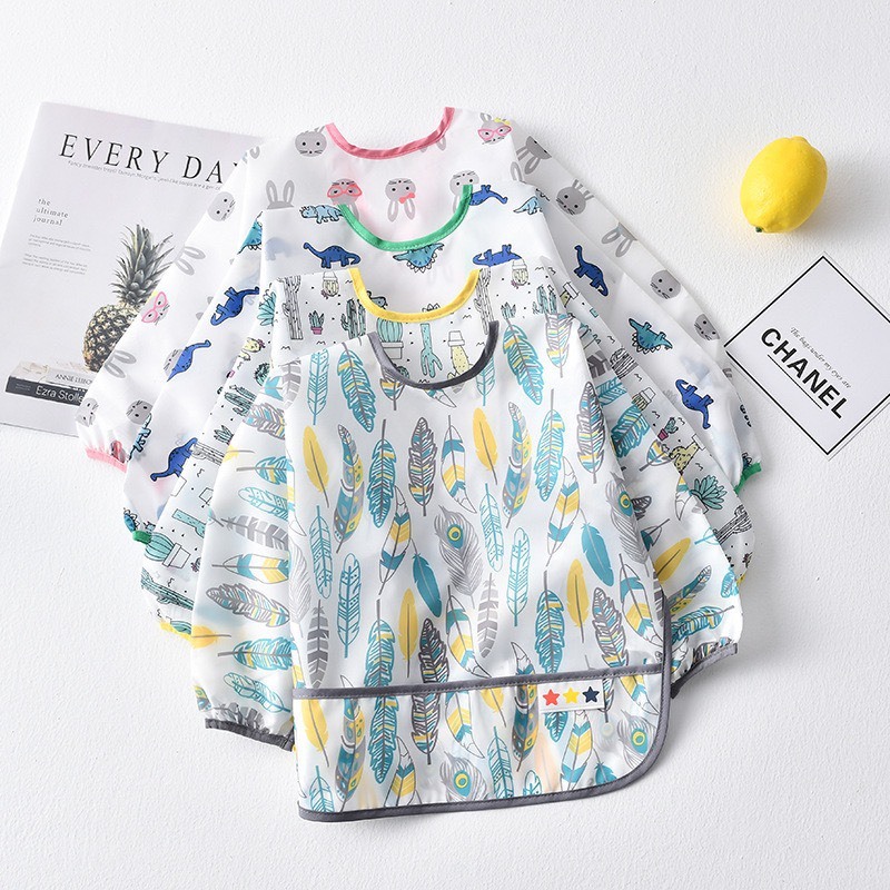 繽紛長袖防水圍兜