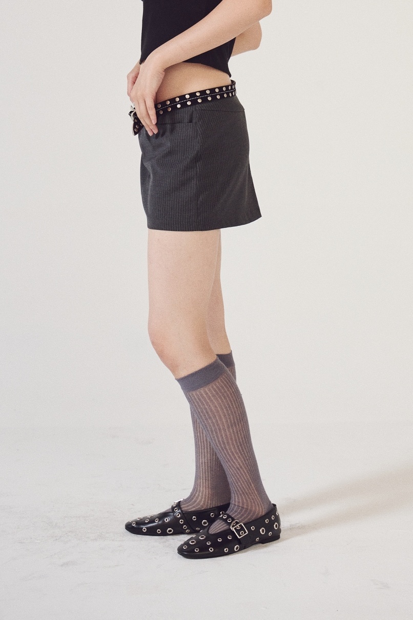 微透中筒長襪-深灰