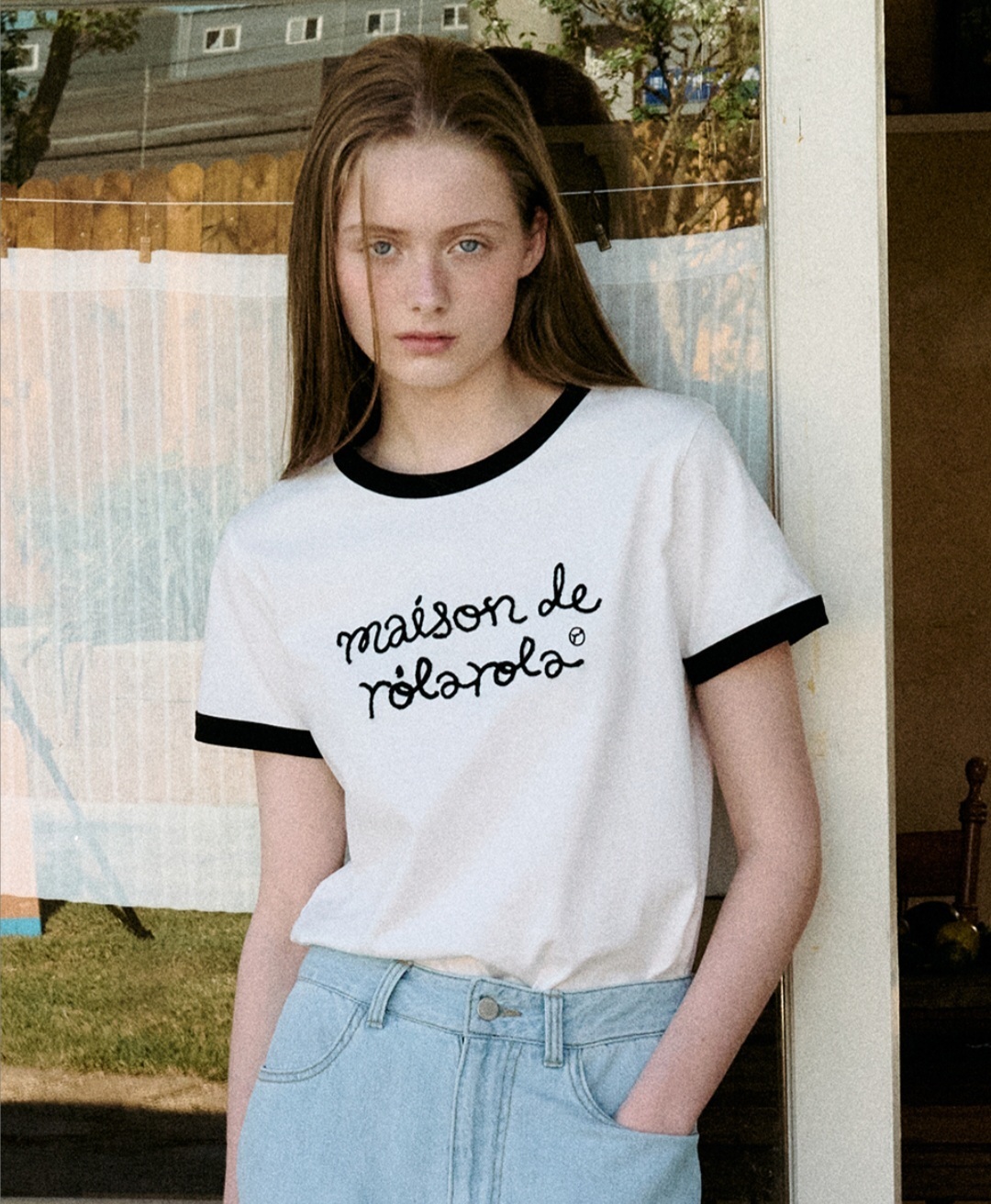 MAISON DE ROLA RINGER T-SHIRT WH+BK