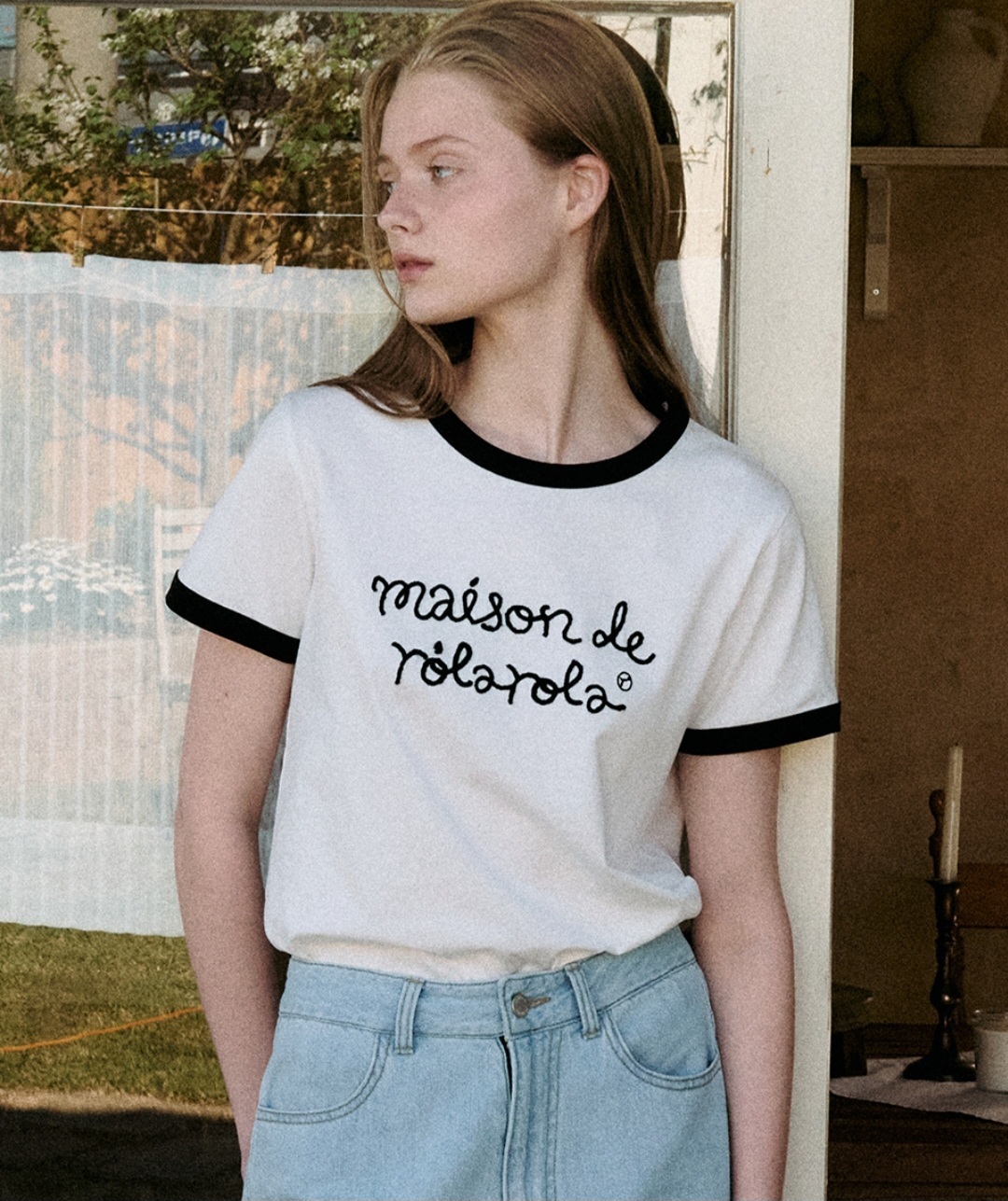 MAISON DE ROLA RINGER T-SHIRT WH+BK