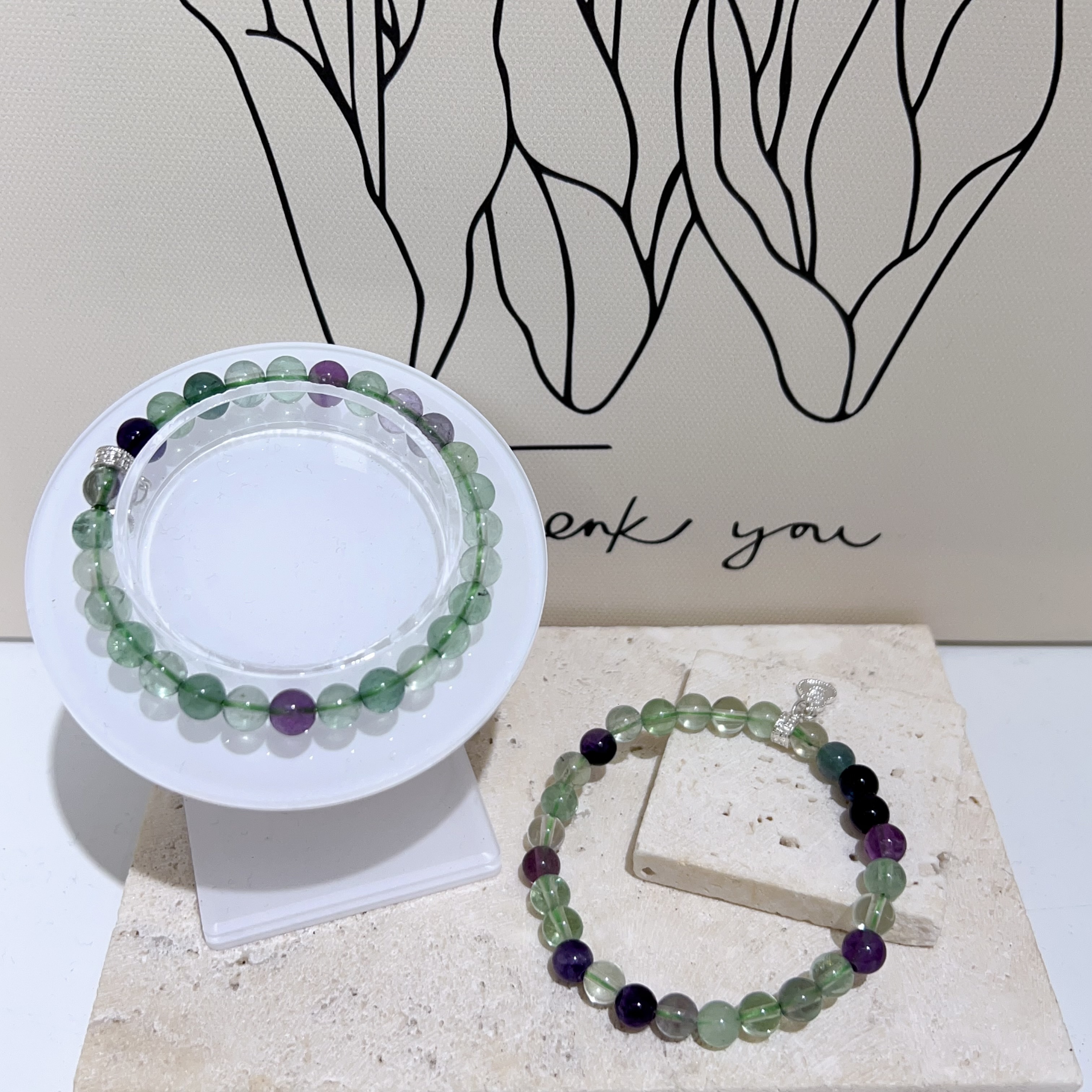 紫綠螢石DIY手串 6+mm