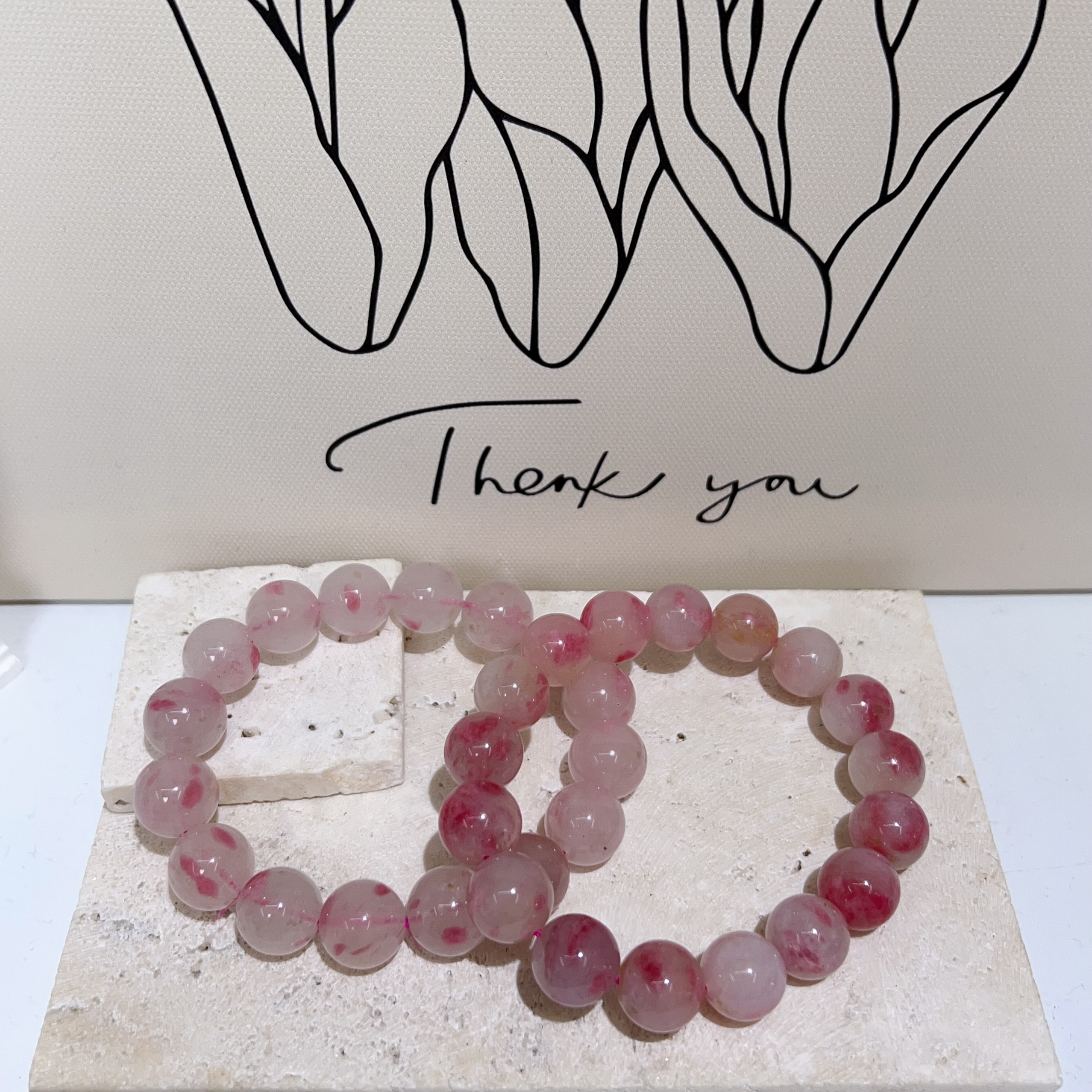 薔薇輝石櫻花雨手串 12+mm