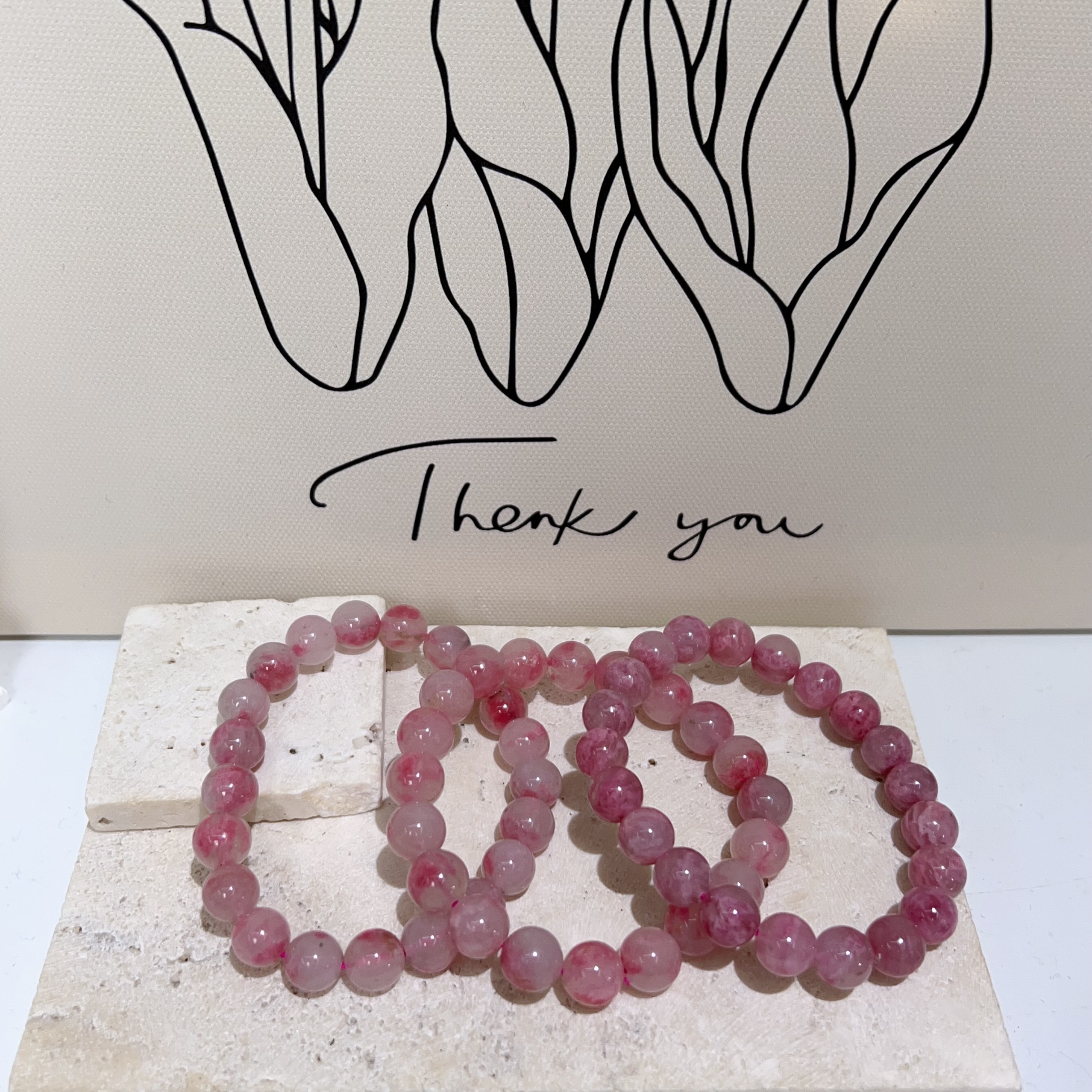 薔薇輝石櫻花雨手串 9mm