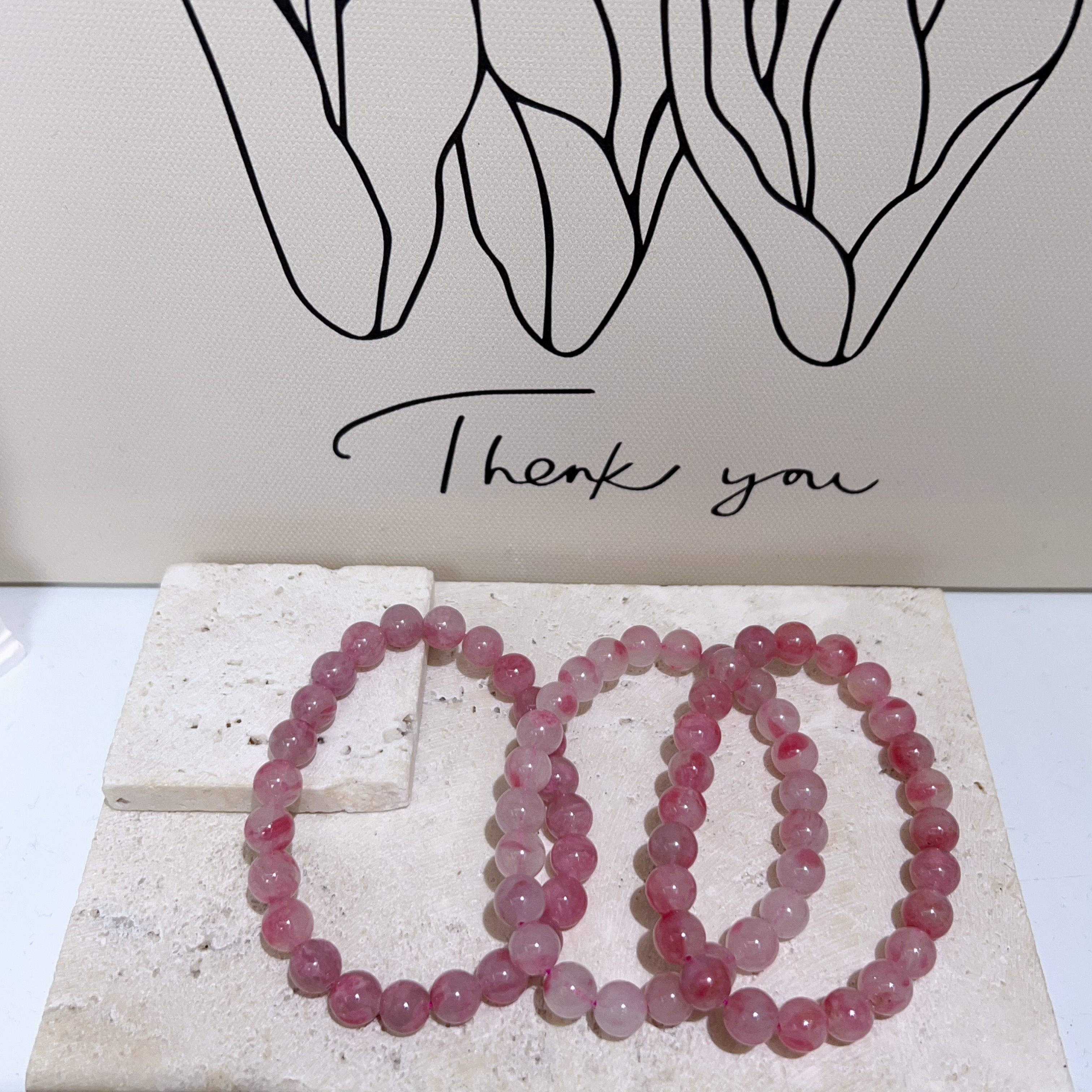 薔薇輝石櫻花雨手串 7+mm